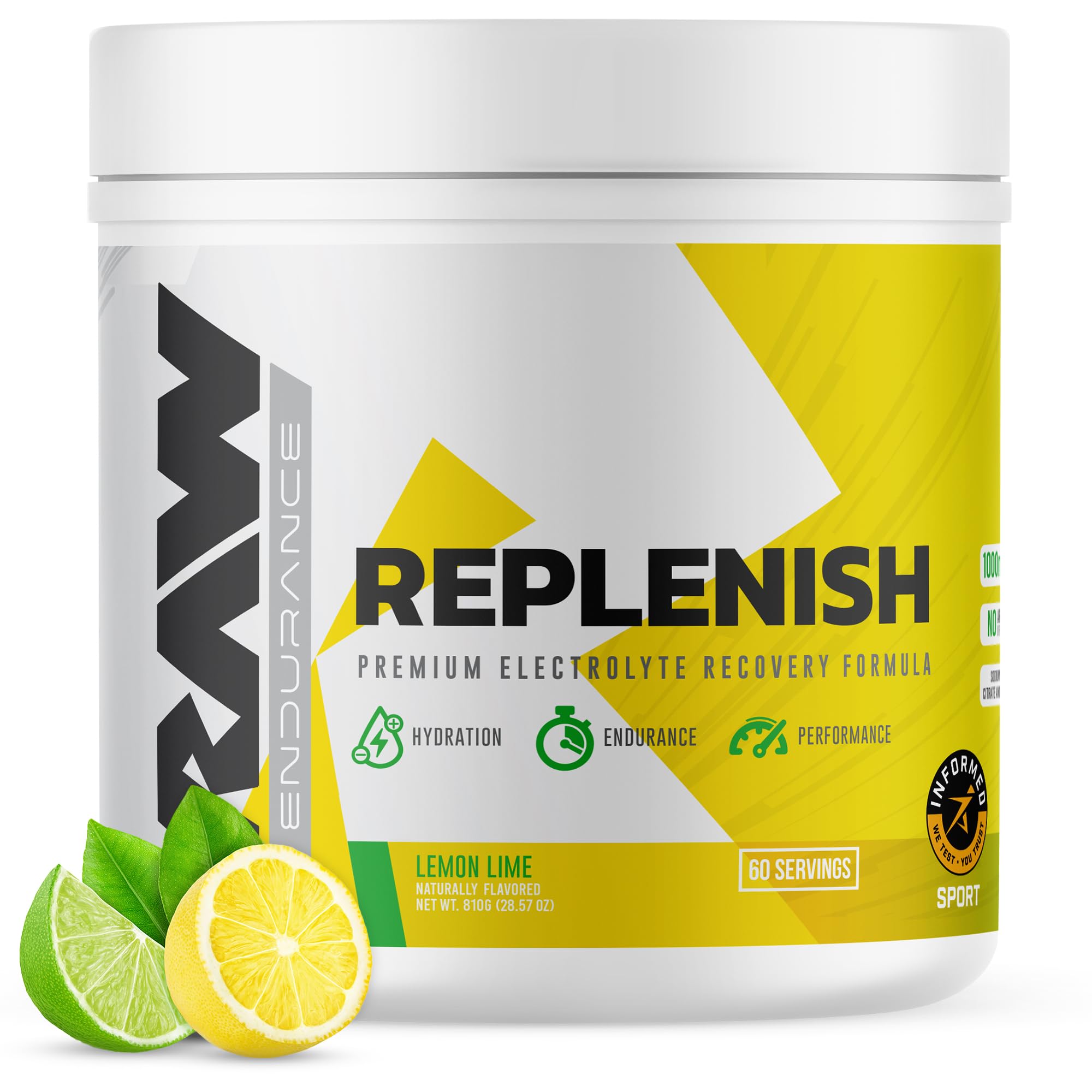 Foto 1 | Polvo Electrolítico Raw Replenish  Limón Y Lima  60 Porciones - Venta Internacional.