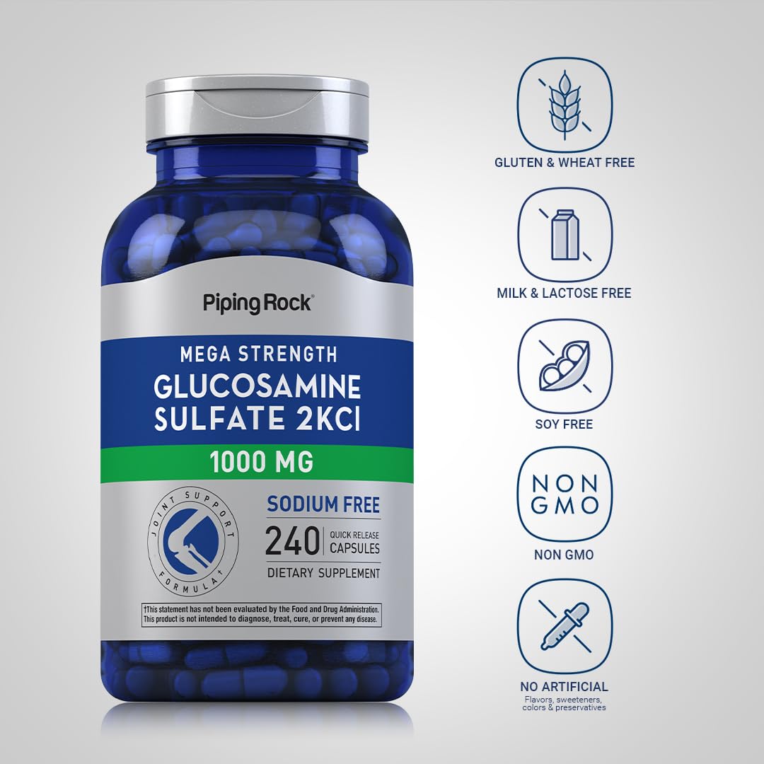 Foto 4 pulgar | Suplemento De Sulfato De Glucosamina Piping Rock  1000 Mg  240 Cápsulas - Venta Internacional.