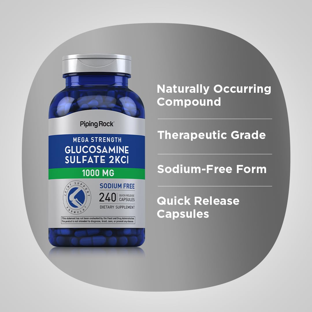 Foto 5 pulgar | Suplemento De Sulfato De Glucosamina Piping Rock  1000 Mg  240 Cápsulas - Venta Internacional.