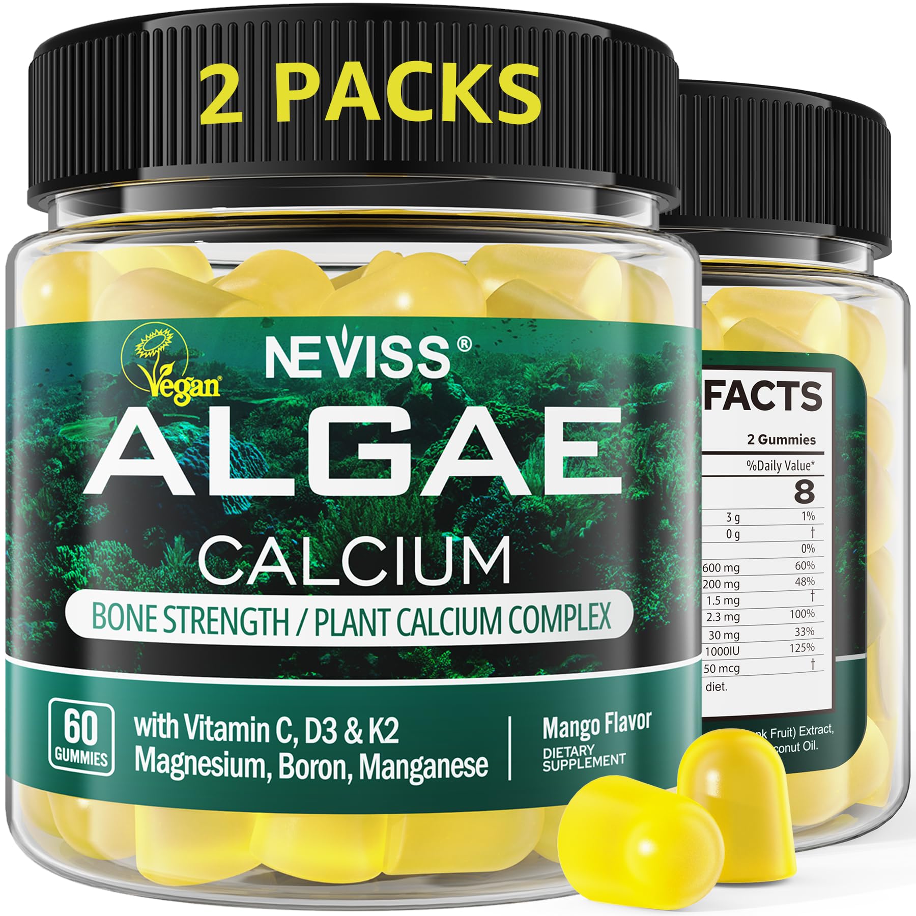 Foto 2 pulgar | Gomitas De Calcio Neviss Para Mujer Con Vitamina D3  K2 C Y Zinc  600 Mg - Venta Internacional.