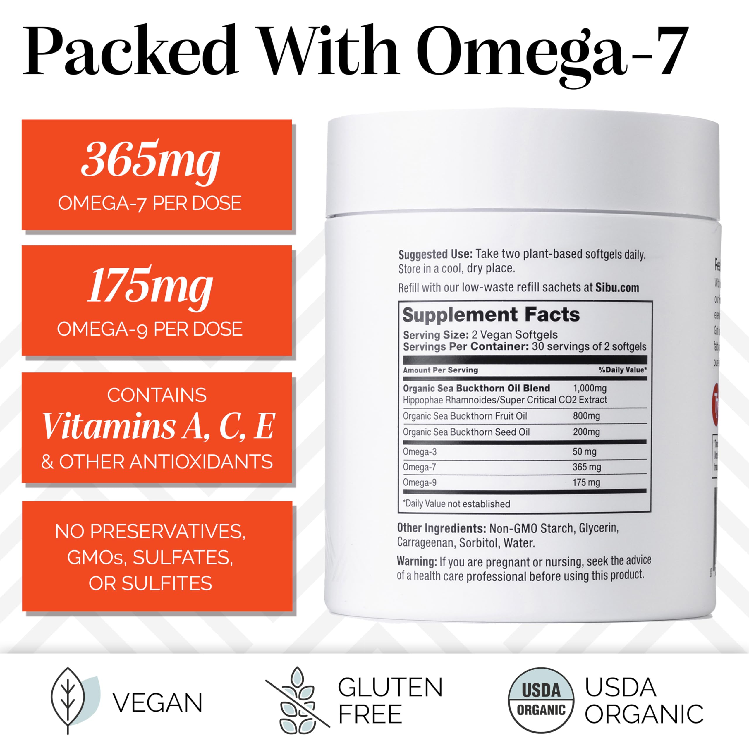 Foto 6 pulgar | Kit De Inicio De Cápsulas Blandas Omega-7 De Espino Amarillo Supplement Sibu - Venta Internacional.