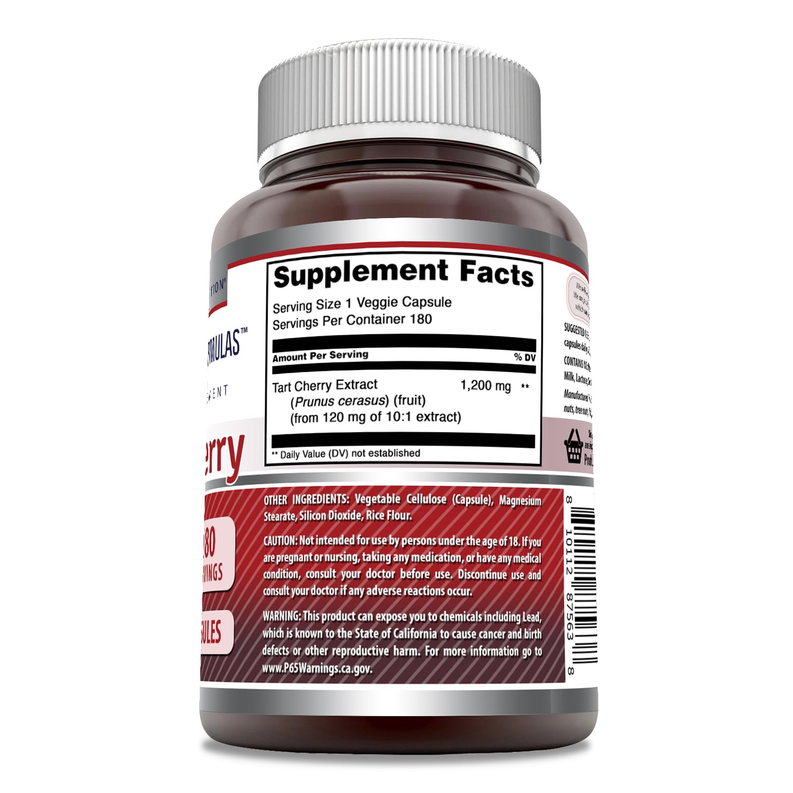 Foto 3 pulgar | Suplemento Amazing Formulas Tart Cherry 1200 Mg 180 Cápsulas - Venta Internacional.