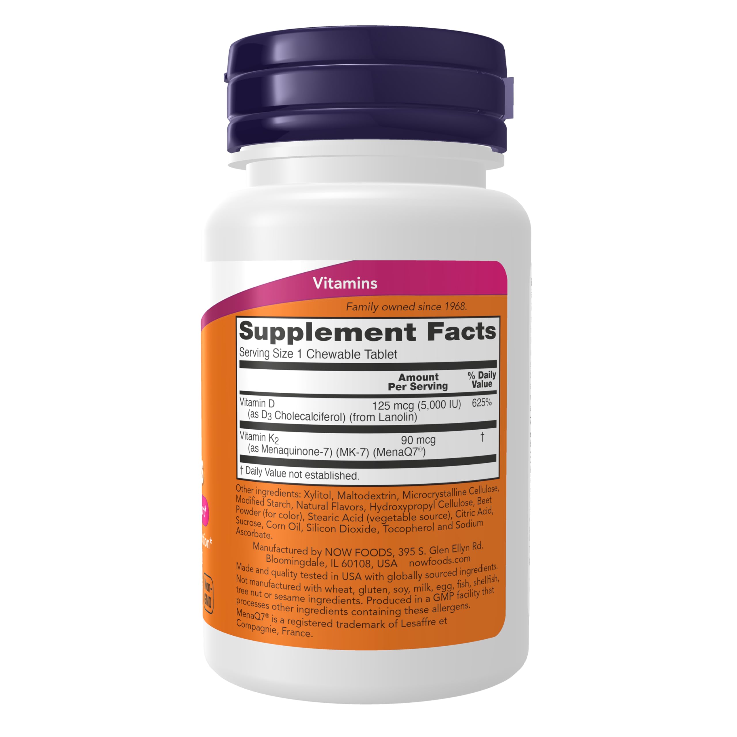Foto 3 pulgar | Suplementos Now De Vitamina D3 Y K2  5000 Ui/90 Mcg  90 Comprimidos - Venta Internacional.