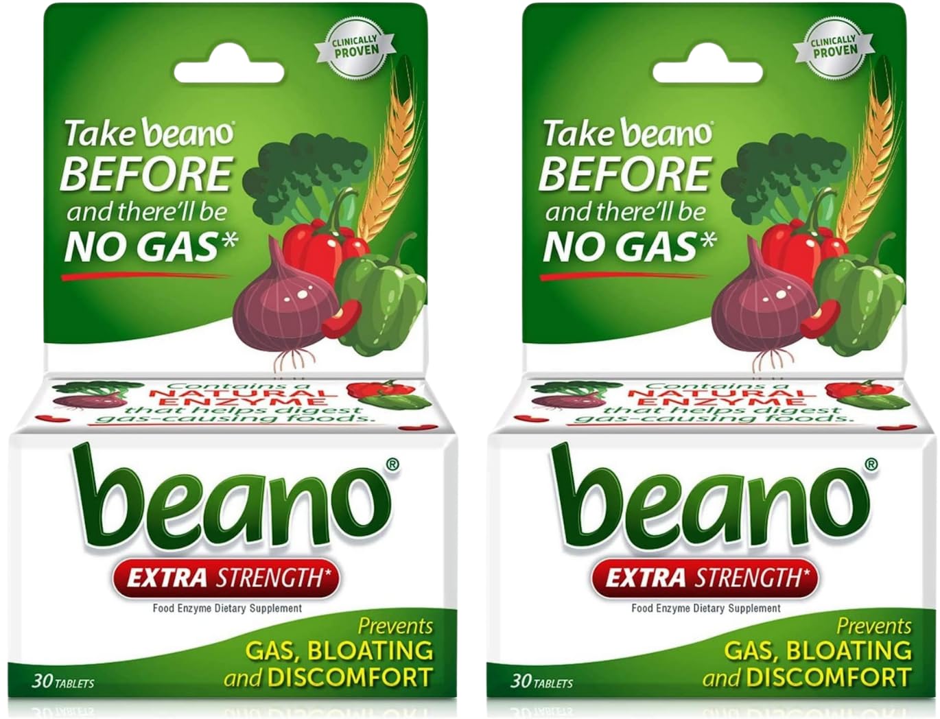 Foto 2 pulgar | Suplemento Beano Extra Strength Gas Prevention 30 Comprimidos - Venta Internacional.