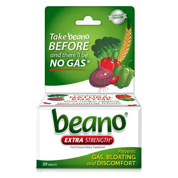 Foto 3 pulgar | Suplemento Beano Extra Strength Gas Prevention 30 Comprimidos - Venta Internacional.