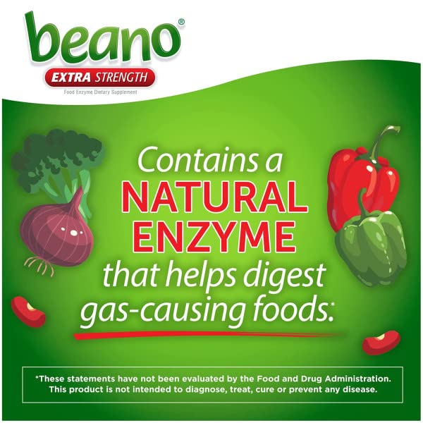 Foto 5 pulgar | Suplemento Beano Extra Strength Gas Prevention 30 Comprimidos - Venta Internacional.