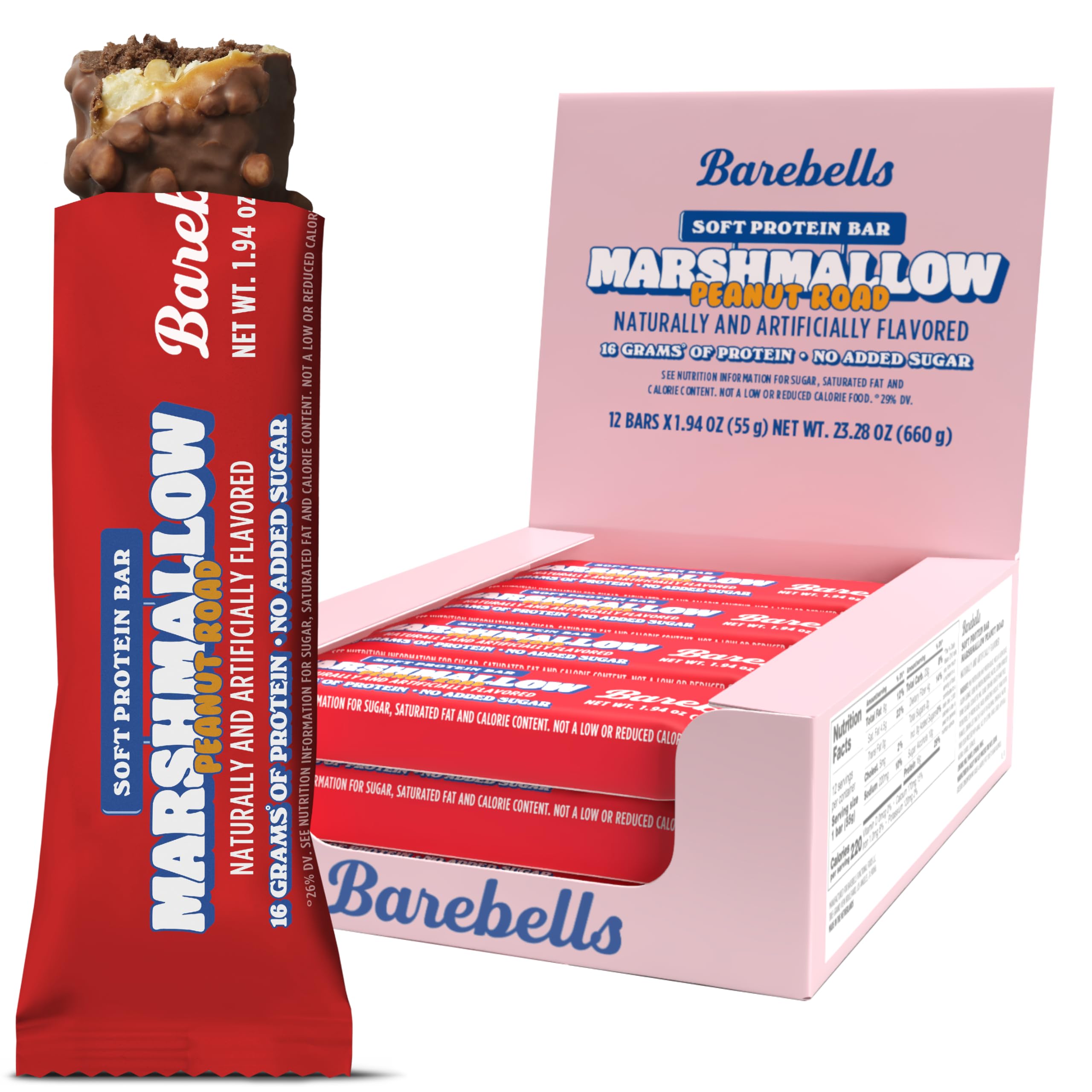 Foto 2 pulgar | Barritas Proteicas Barebells Marshmallow Peanut Road 12x54g - Venta Internacional.
