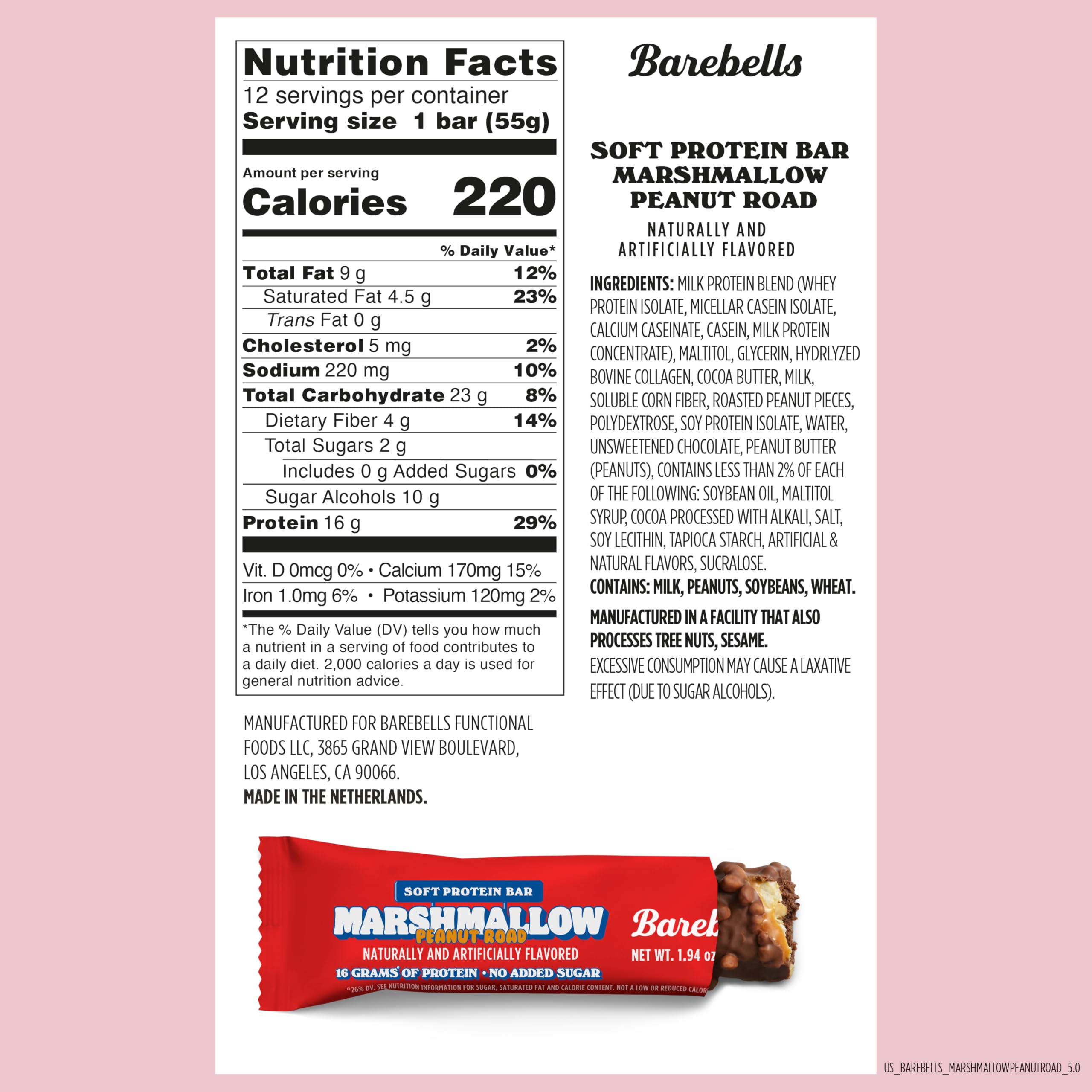 Foto 7 pulgar | Barritas Proteicas Barebells Marshmallow Peanut Road 12x54g - Venta Internacional.