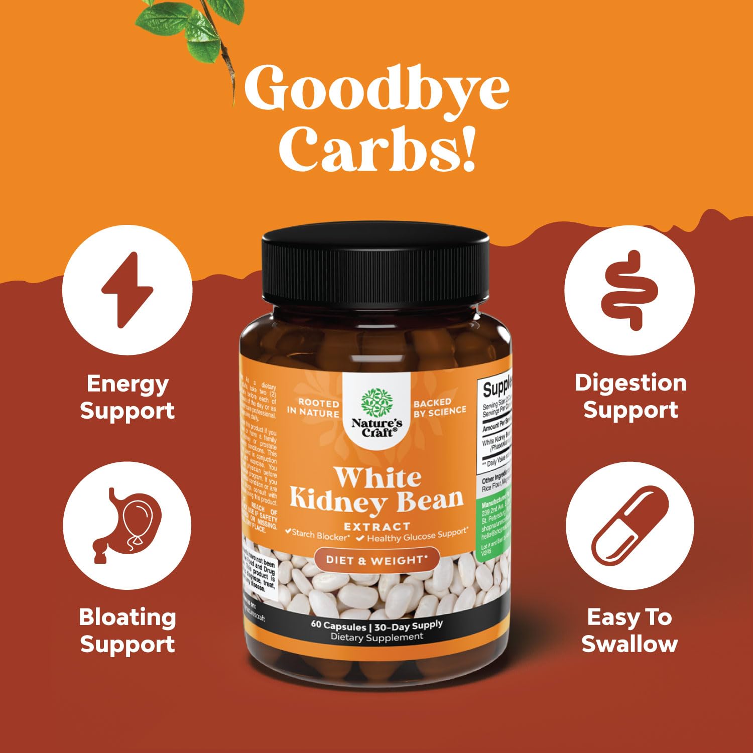Foto 5 | Extracto De Frijol Blanco Supplement Natures Craft 60 Cápsulas - Venta Internacional.