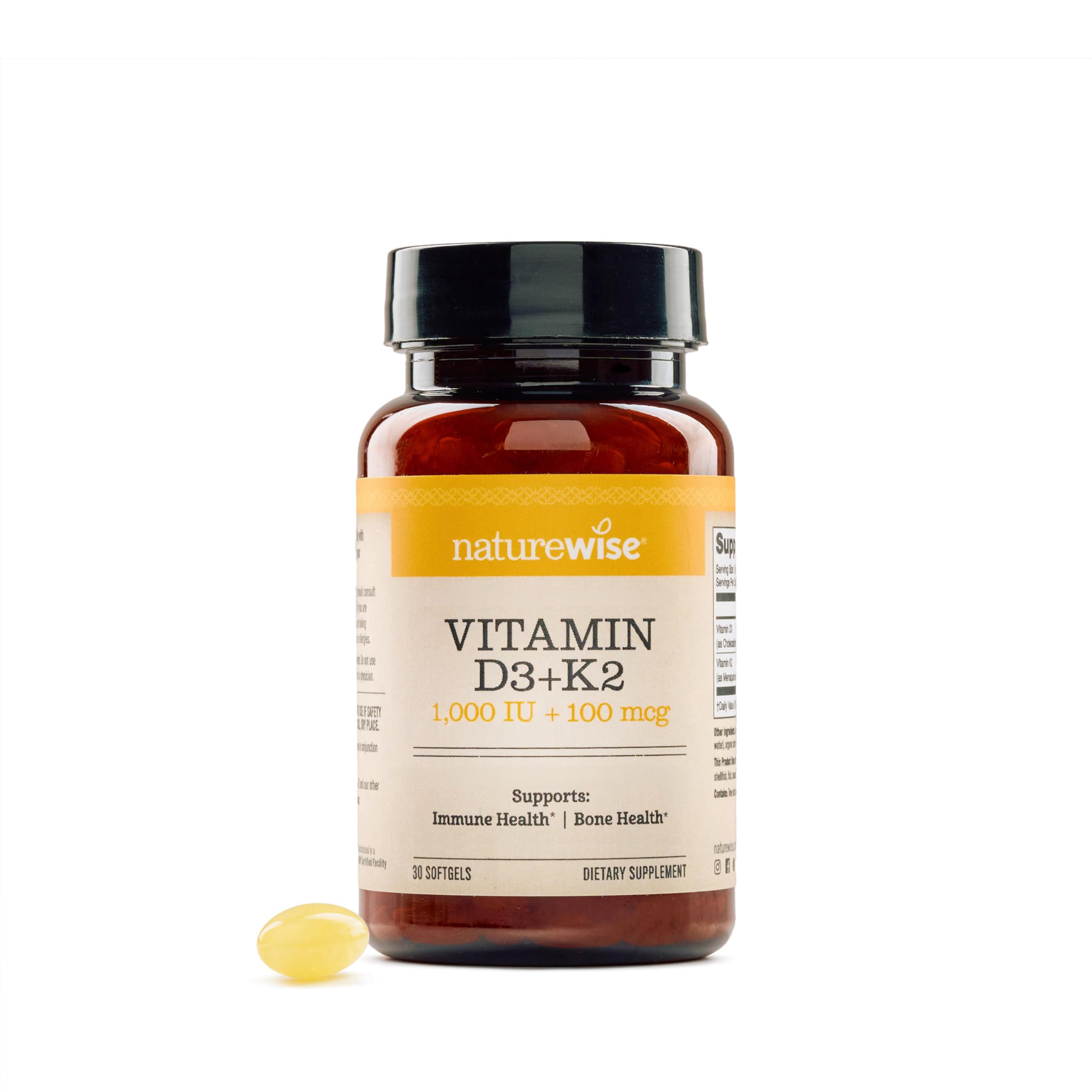 Foto 2 pulgar | Suplemento Naturewise De Vitamina D3 1000 Ui + K2 (mk7) 100 Mcg - Venta Internacional.
