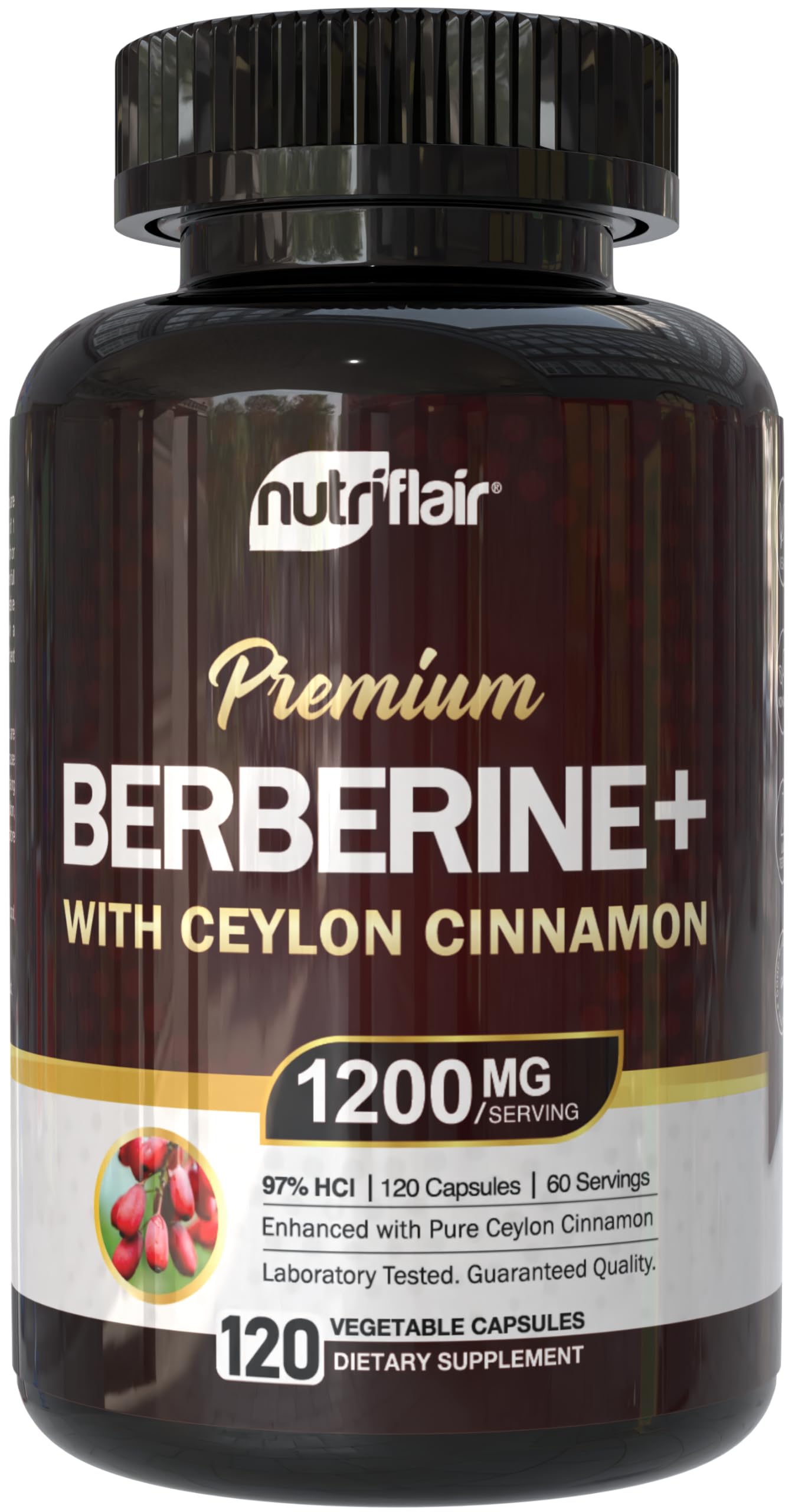 Foto 1 | Suplemento Nutriflair Berberine Hcl 97% Con Canela De Ceilán 120 Cápsulas - Venta Internacional.