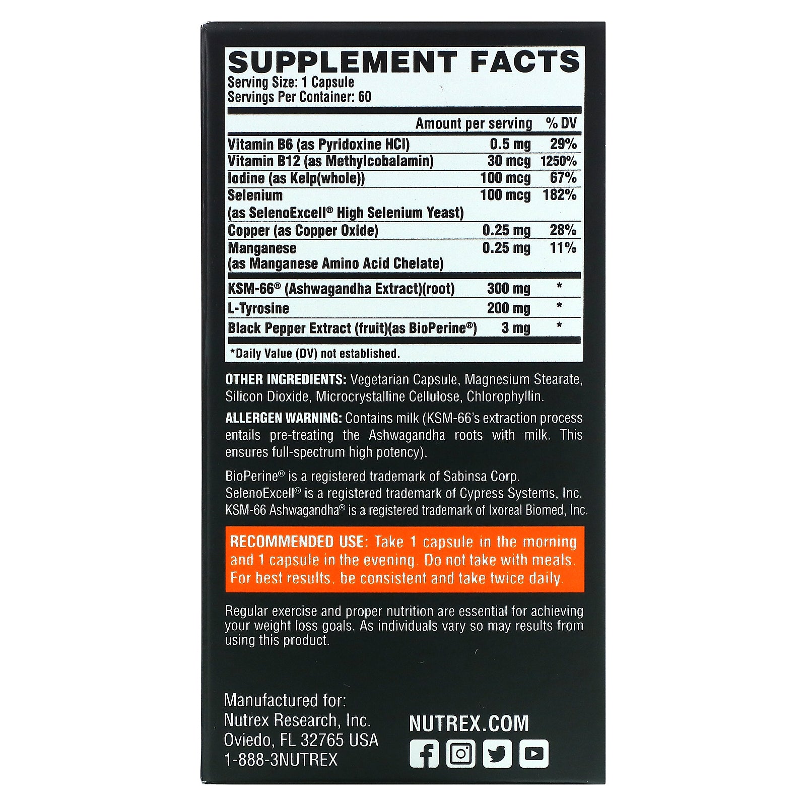 Foto 3 pulgar | Suplemento Nutrex Research Lipo-6 Black Thyrolean 60 Cápsulas - Venta Internacional.