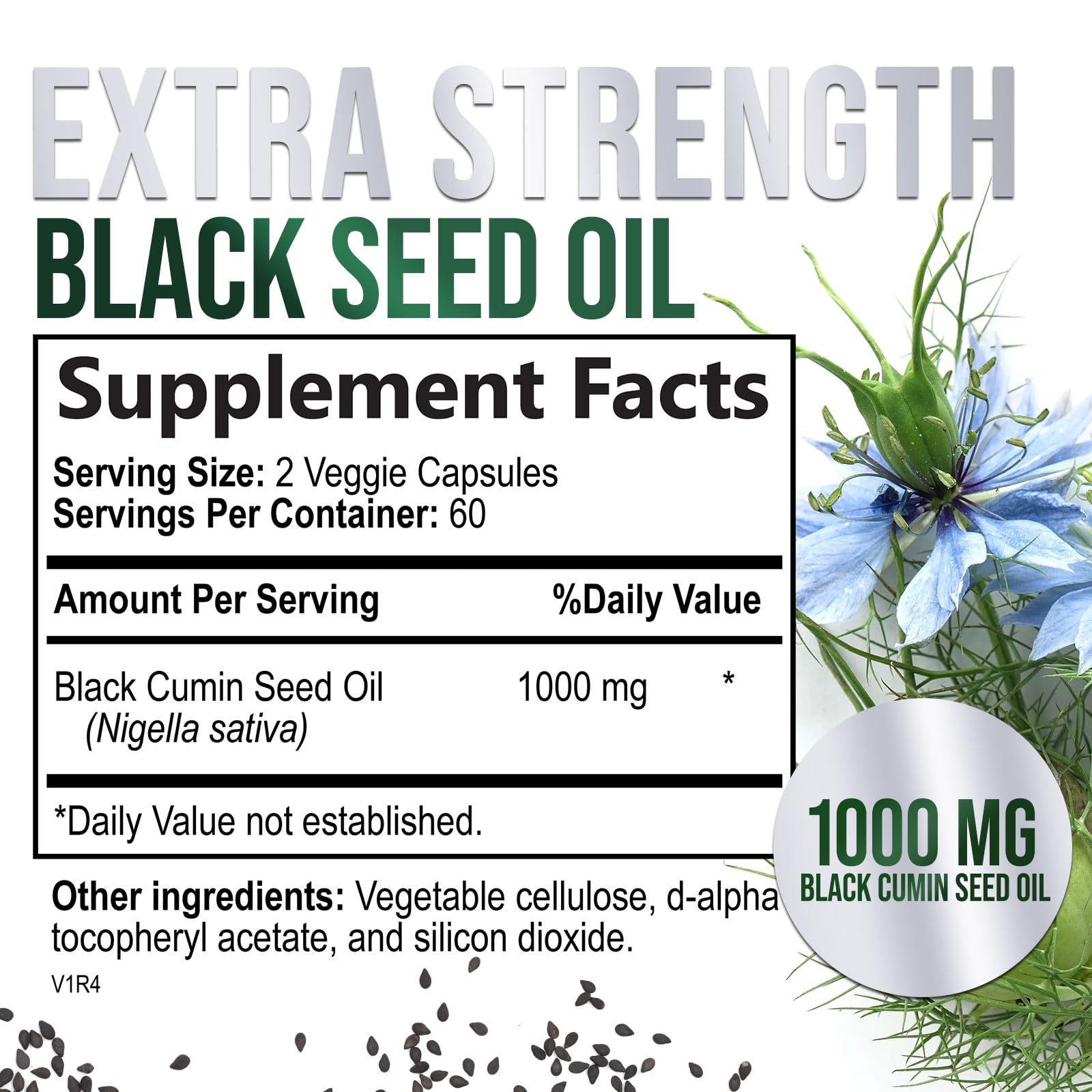 Foto 2 | Suplemento De Aceite De Semilla Negra De Nature's Nutrition  1000 Mg  120 Cápsulas Blandas - Venta Internacional.
