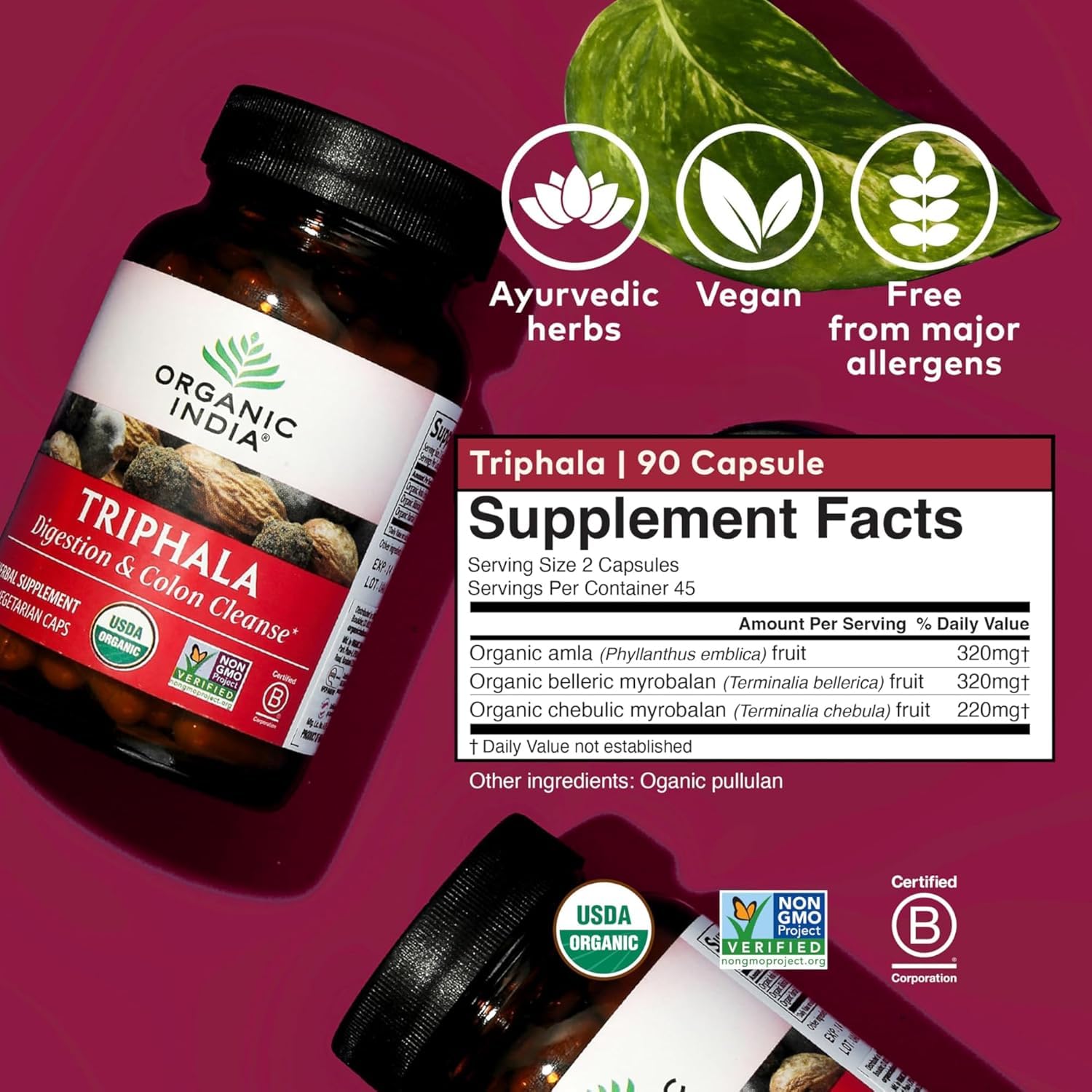 Foto 6 | Suplemento Organic India Triphala Capsules 60 Cápsulas - Venta Internacional.