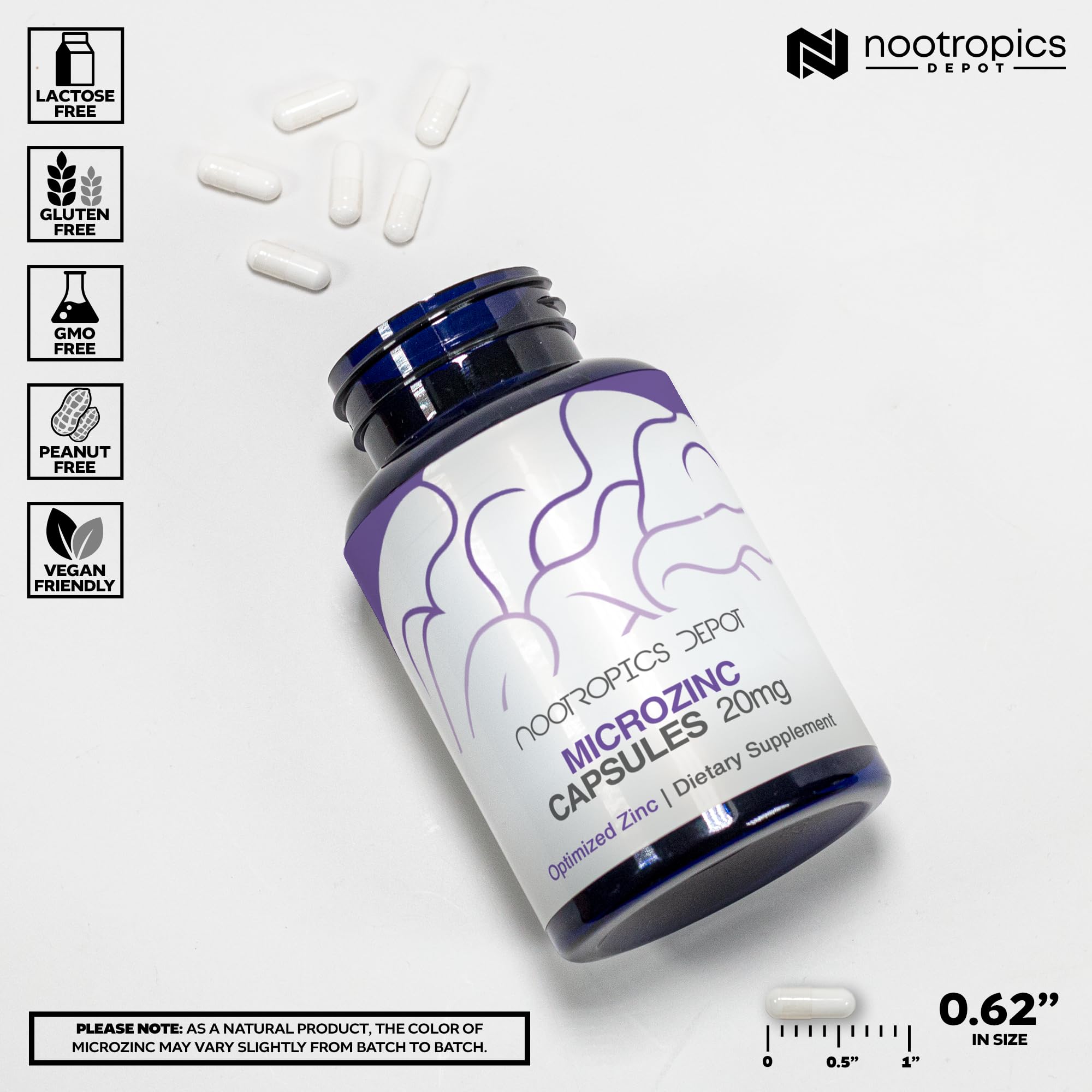 Foto 3 | Suplemento Nootropics Depot Microzinc  Cápsulas De 20 Mg  30 Unidades - Venta Internacional.