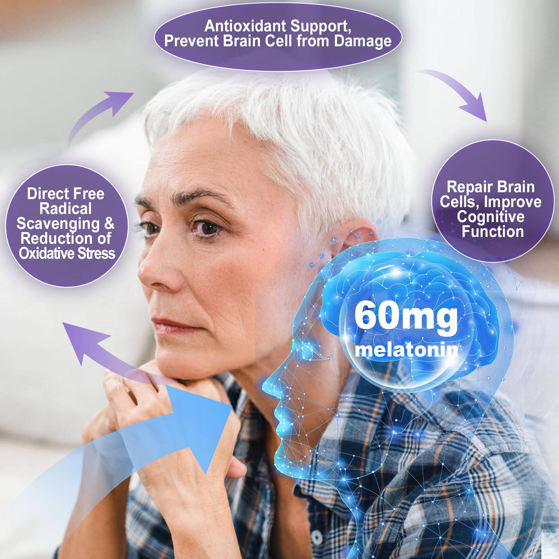 Foto 5 pulgar | Gomitas De Melatonina Neviss Antioxidantes Y Apoyo Cerebral 60 Mg - Venta Internacional.
