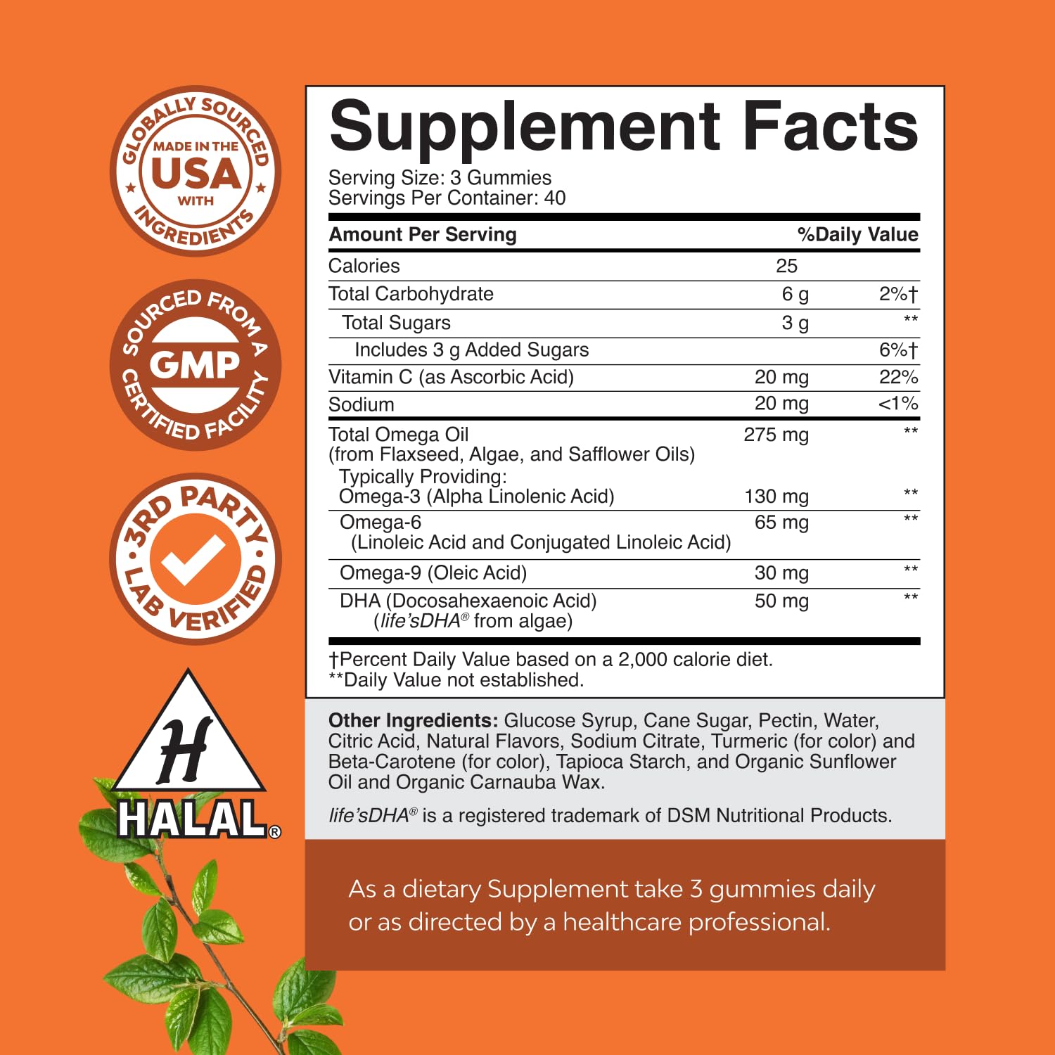 Foto 3 pulgar | Gomitas Vegetarianas Con Omega 3 6 9 Dha De Supplement Natures Craft - Venta Internacional.