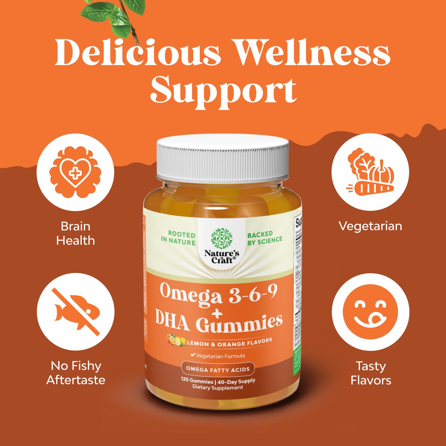 Foto 3 | Gomitas Vegetarianas Con Omega 3 6 9 Dha De Supplement Natures Craft - Venta Internacional.