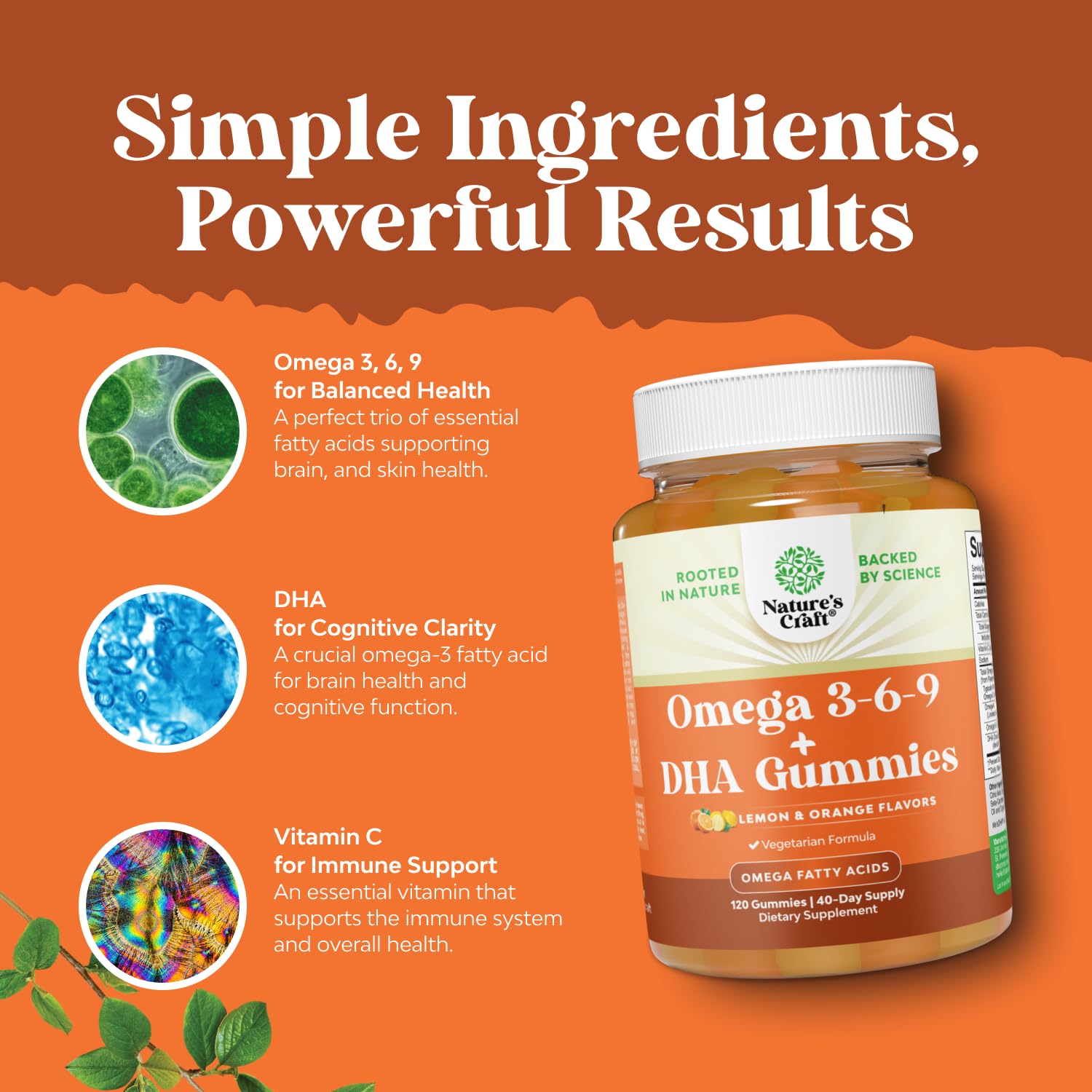 Foto 5 pulgar | Gomitas Vegetarianas Con Omega 3 6 9 Dha De Supplement Natures Craft - Venta Internacional.
