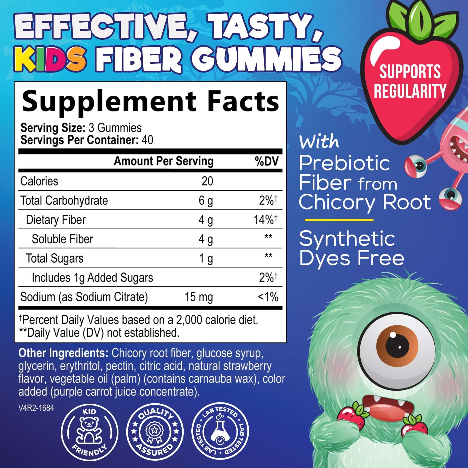 Foto 2 | Gominolas De Fibra Nature's Nutrition Para Niños  4 G  Prebióticas  120 Gomitas - Venta Internacional.