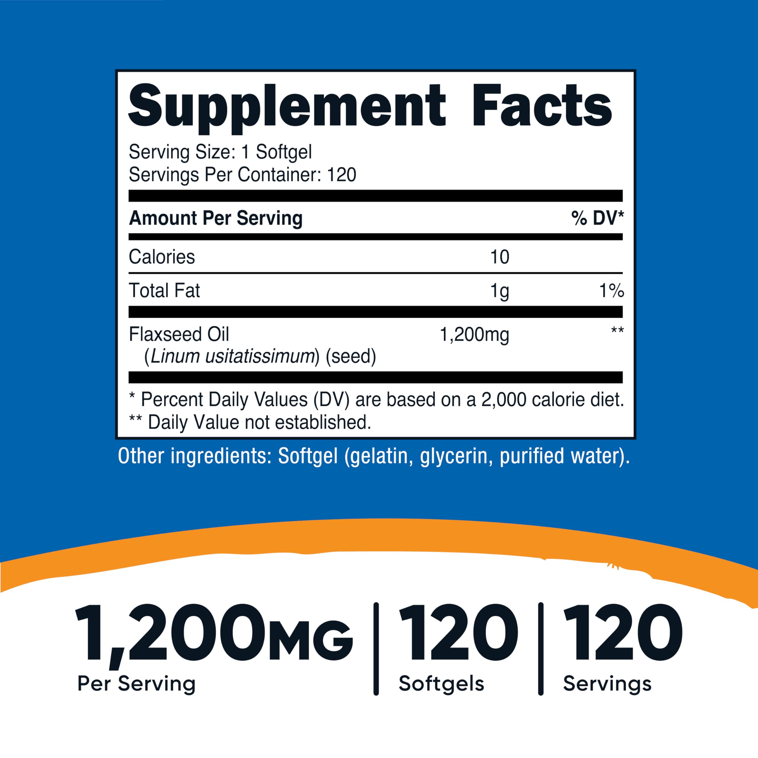 Foto 3 pulgar | Suplemento Nutricost De Aceite De Linaza 1200 Mg 120 Cápsulas Blandas - Venta Internacional.