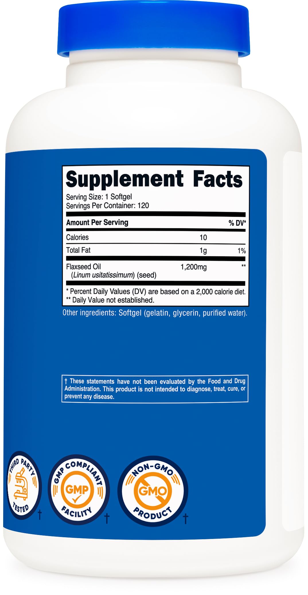 Foto 5 | Suplemento Nutricost De Aceite De Linaza 1200 Mg 120 Cápsulas Blandas - Venta Internacional.