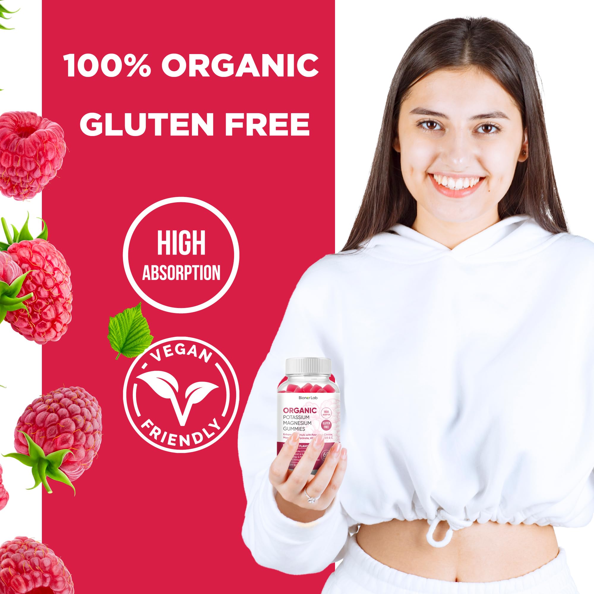 Foto 5 pulgar | Complemente Las Gomitas De Potasio Y Magnesio Bionerlab Con Vitamina D3 - Venta Internacional.