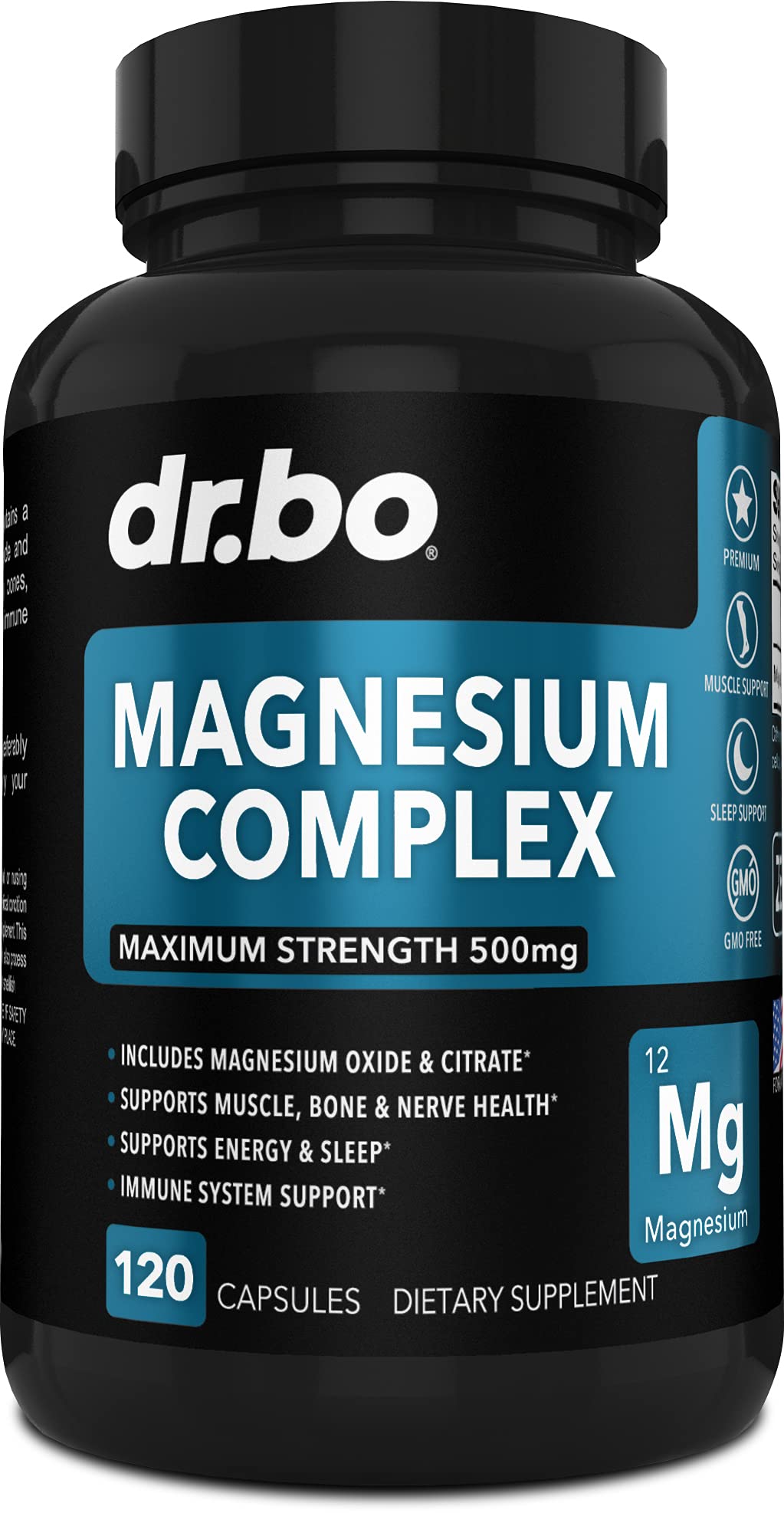 Foto 2 pulgar | Suplemento Dr. Bo Magnesium Complex 500 Mg 120 Cápsulas - Venta Internacional.