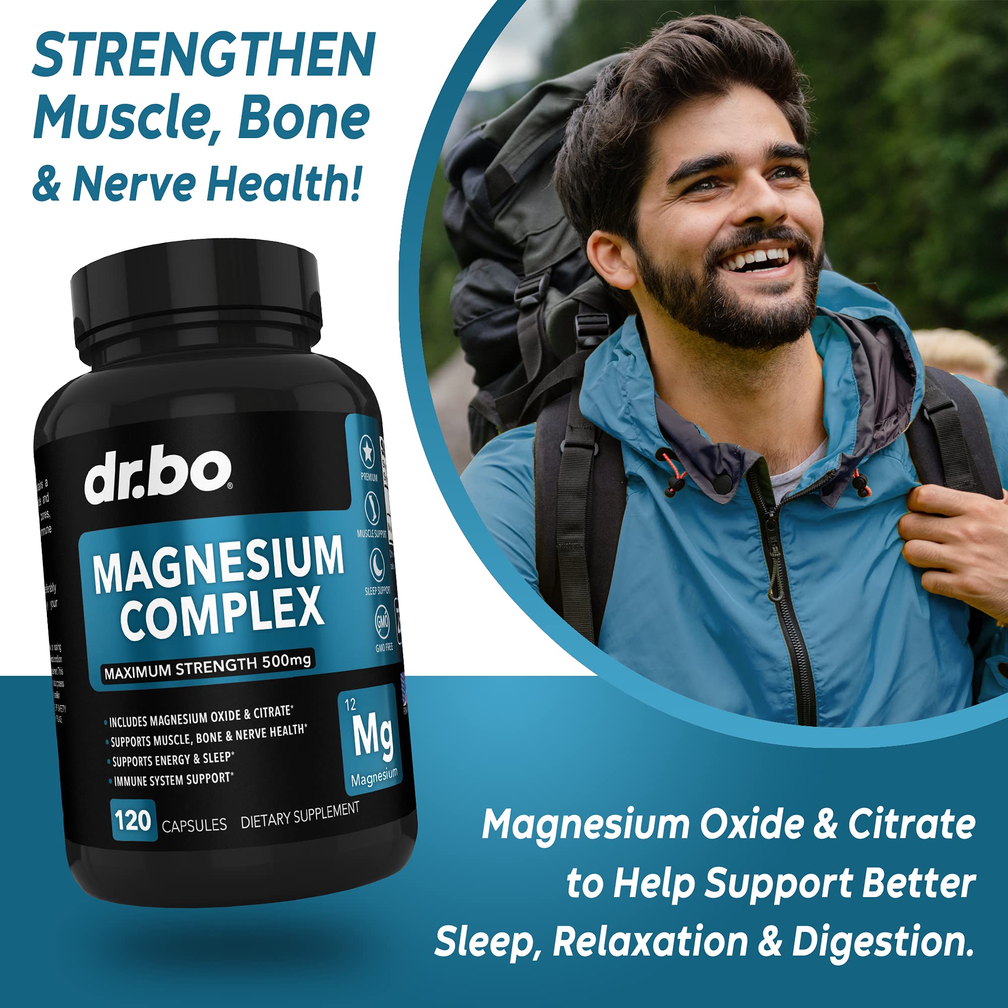 Foto 4 pulgar | Suplemento Dr. Bo Magnesium Complex 500 Mg 120 Cápsulas - Venta Internacional.