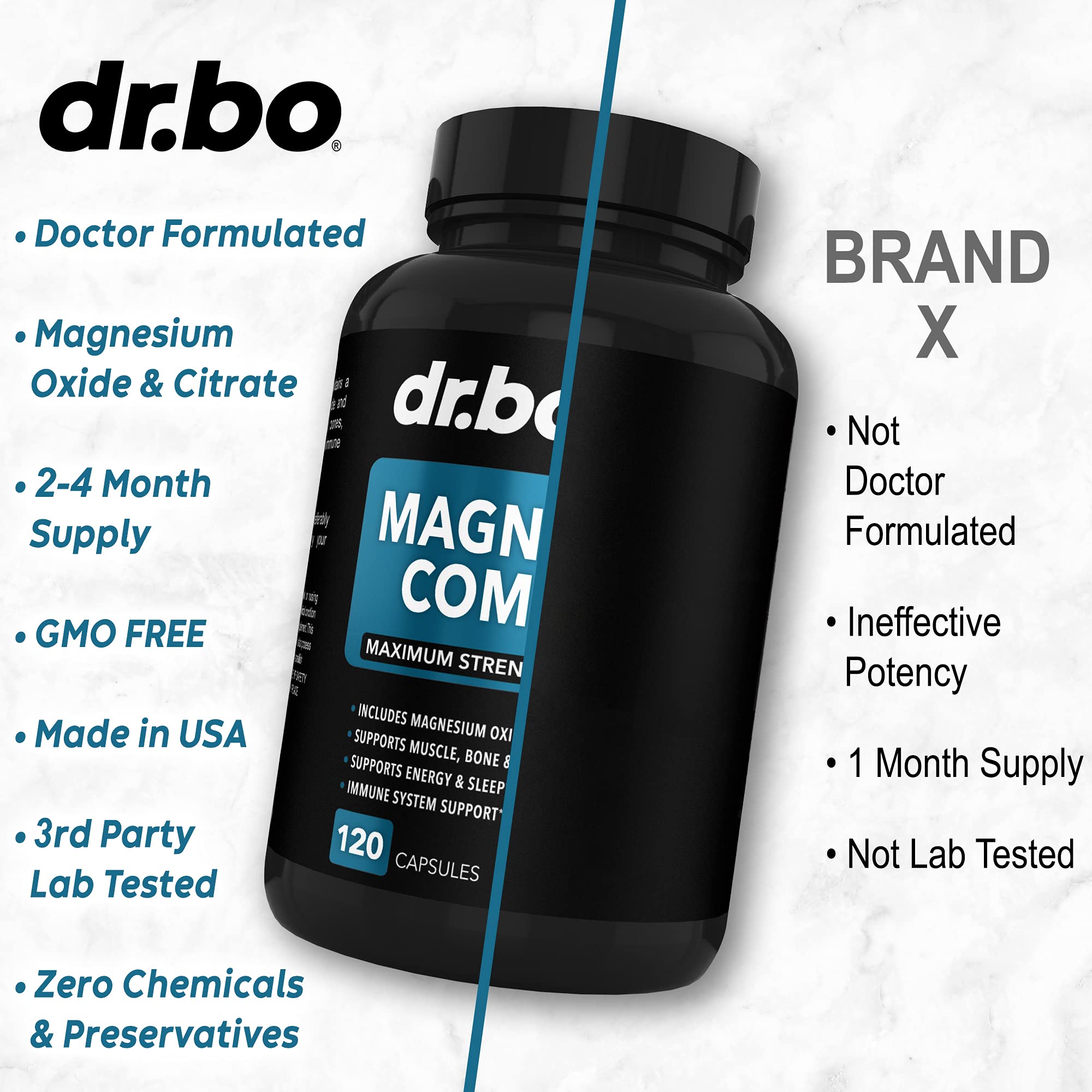 Foto 7 pulgar | Suplemento Dr. Bo Magnesium Complex 500 Mg 120 Cápsulas - Venta Internacional.