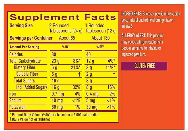 Foto 4 pulgar | Suplemento De Fibra Metamucil 4 En 1 En Polvo De Psyllium Naranja 1.6 Kg - Venta Internacional.