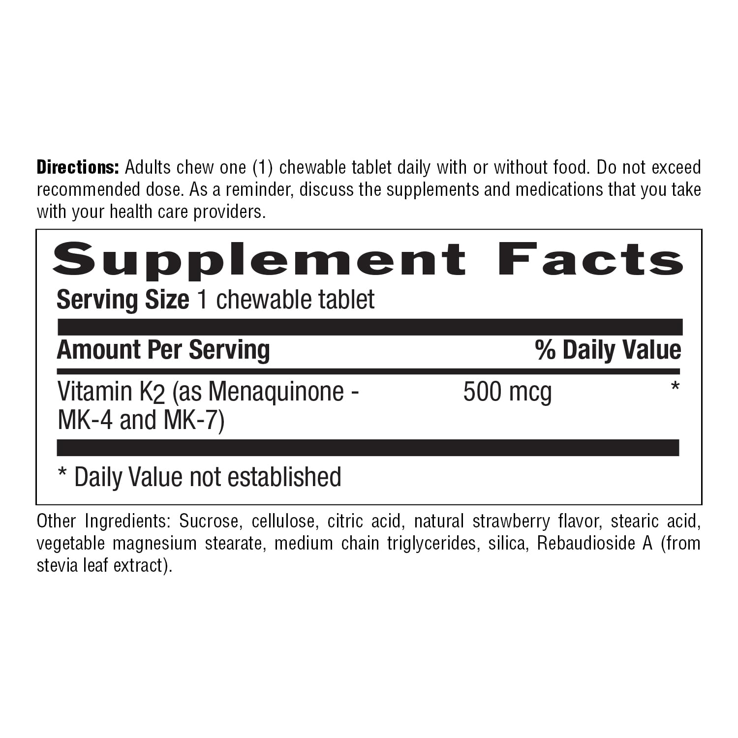 Foto 7 pulgar | Tabletas Masticables Supplement Country Life Vegan K2-500 Mcg - Venta Internacional.