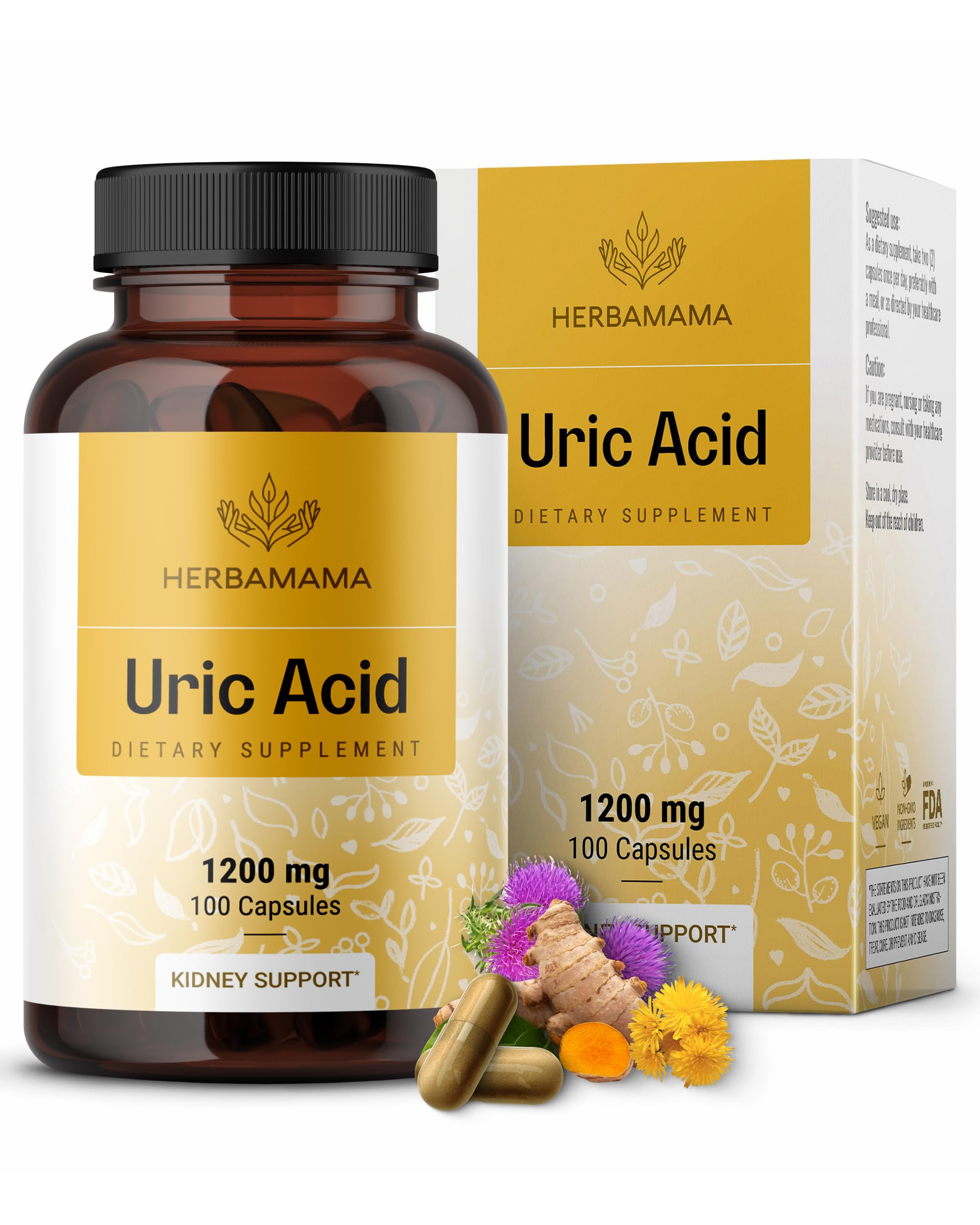 Foto 2 pulgar | Cápsulas Limpiadoras De Ácido Úrico Herbamama 1200 Mg Con Cereza Ácida - Venta Internacional.