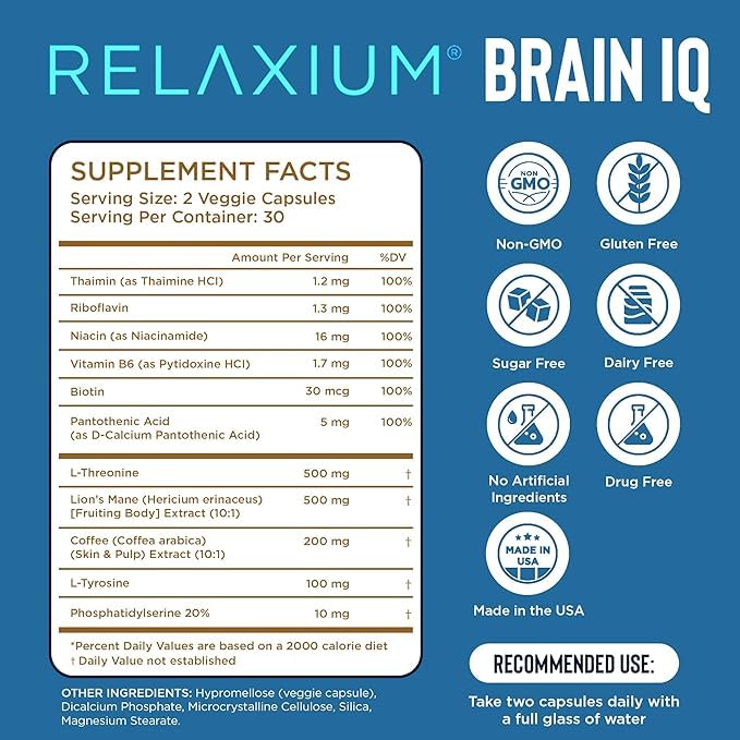 Foto 2 | Suplemento Brainiq Nootrópico Brain Memory Focus 60 Comprimidos - Venta Internacional.