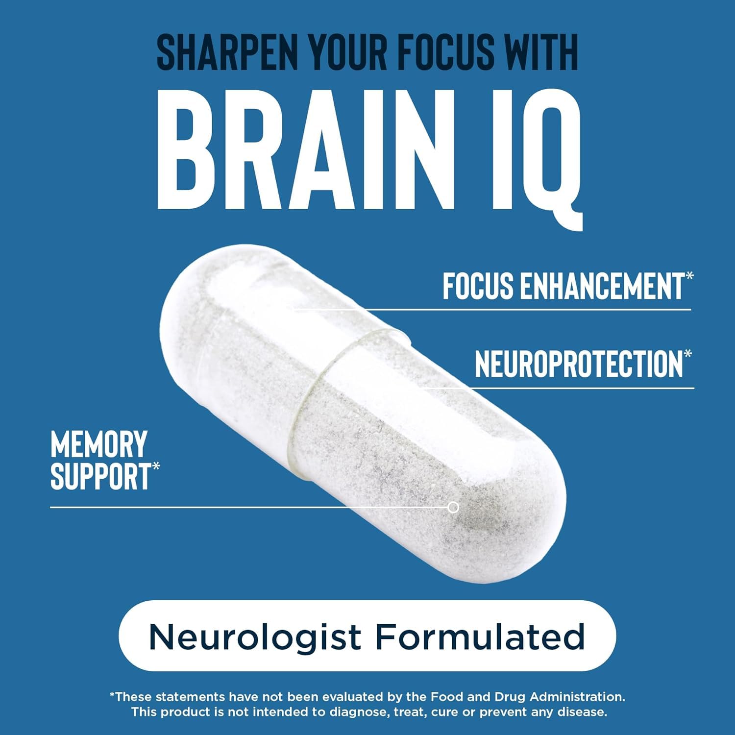 Foto 5 | Suplemento Brainiq Nootrópico Brain Memory Focus 60 Comprimidos - Venta Internacional.