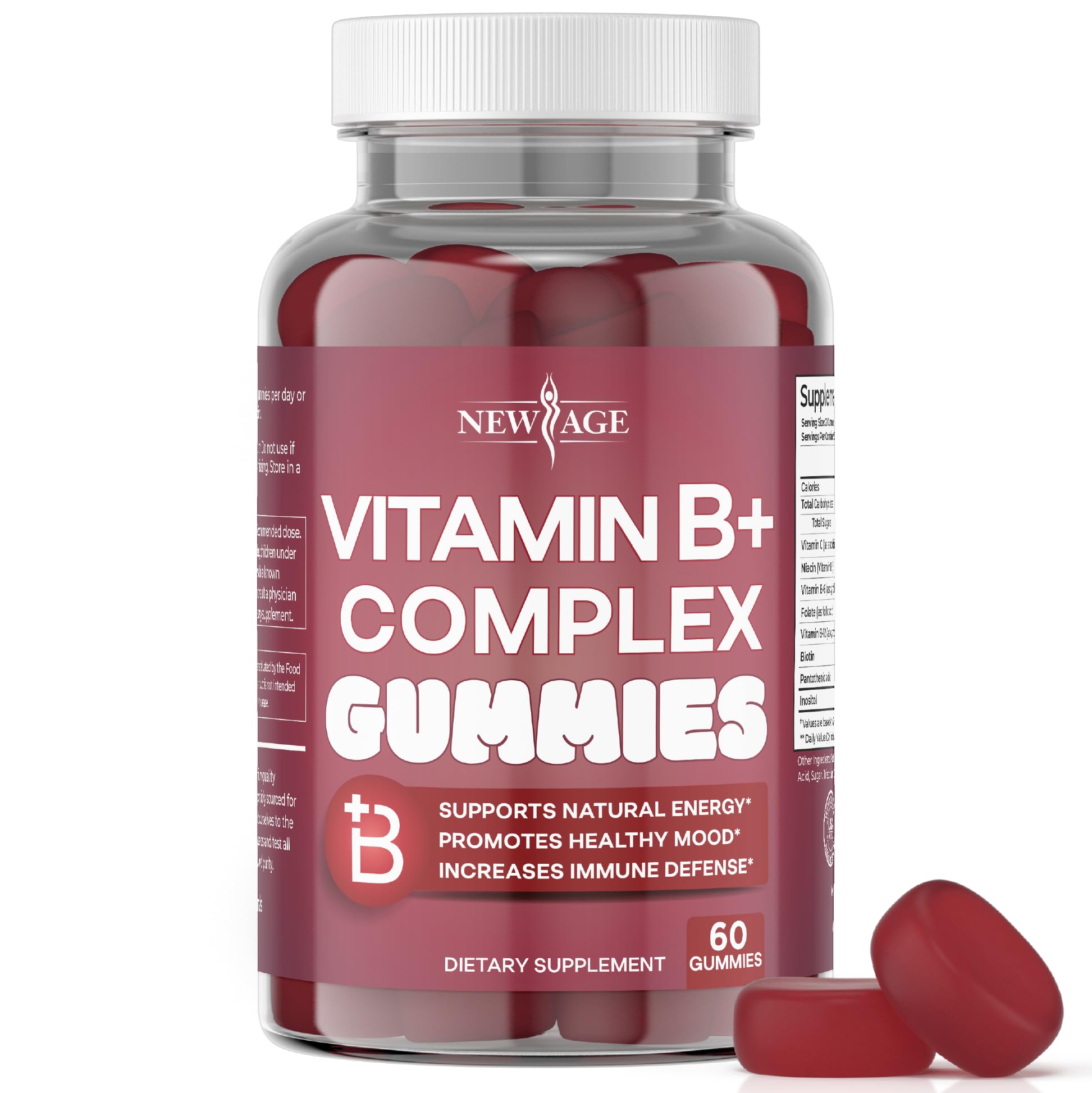Foto 1 | Suplemento: Gomitas Con Complejo De Vitamina B New Age  60 Unidades - Venta Internacional.