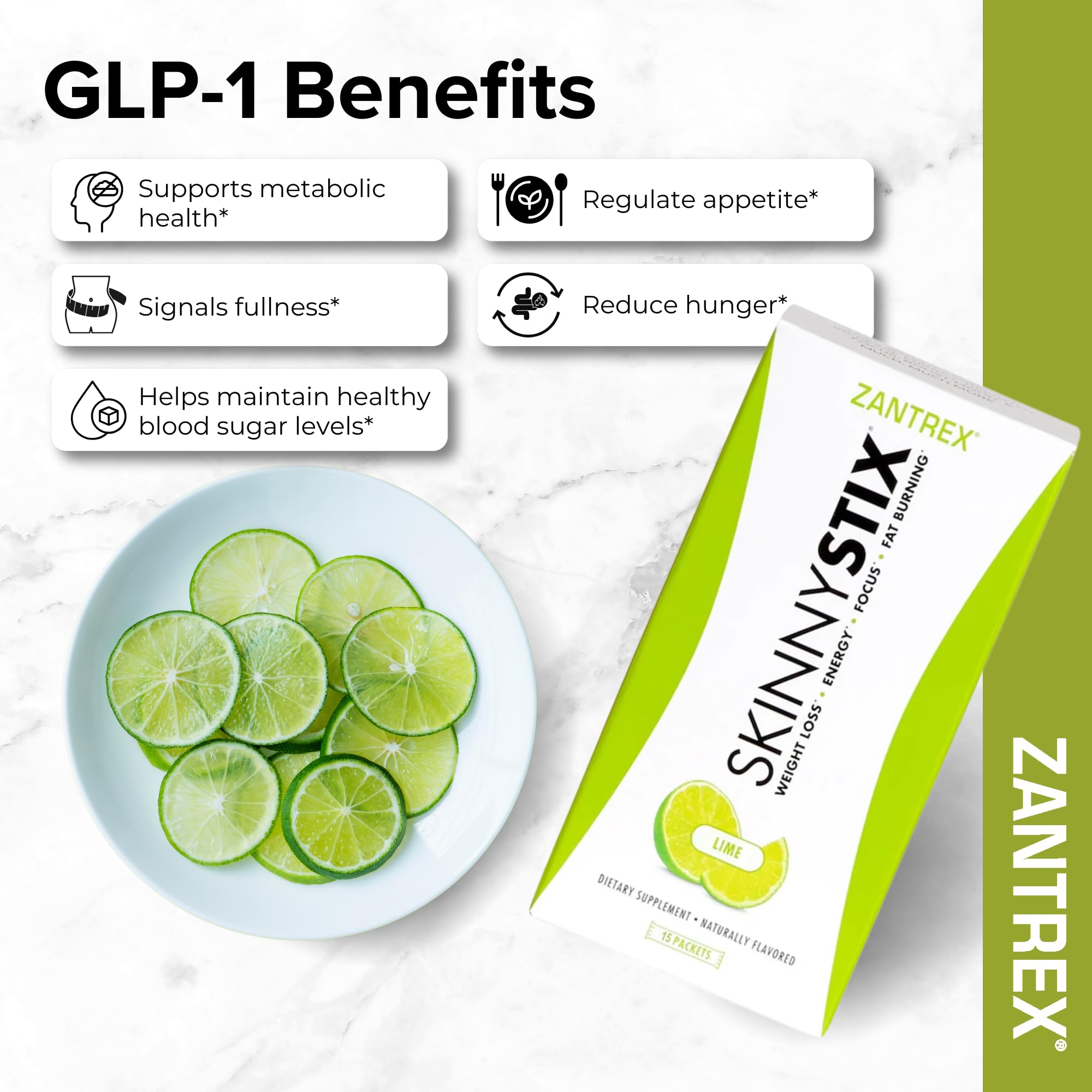 Foto 5 pulgar | Bebida Energética Zantrex Skinnystix Lime Glp-1  Compatible Con 15 Paquetes - Venta Internacional.