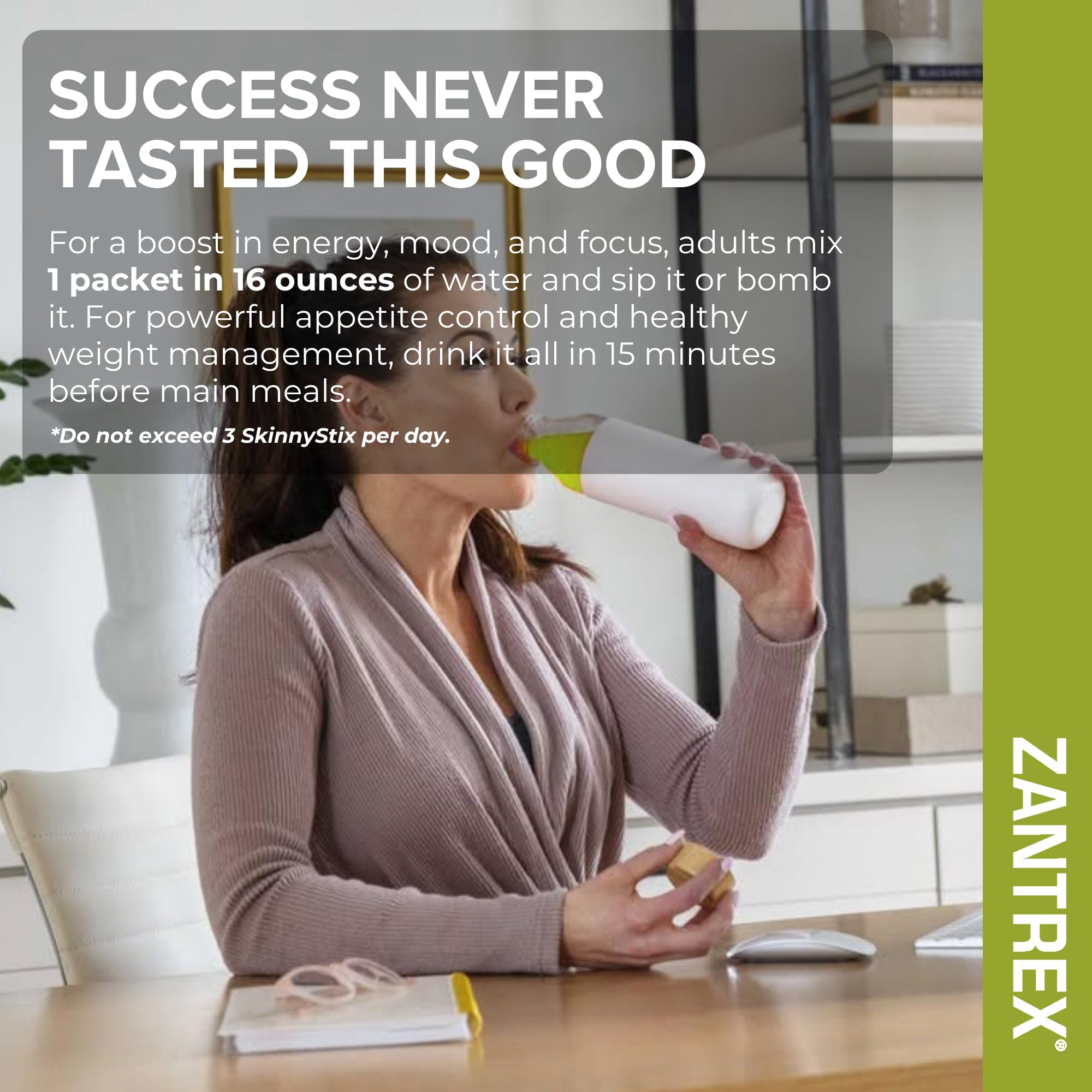 Foto 7 pulgar | Bebida Energética Zantrex Skinnystix Lime Glp-1  Compatible Con 15 Paquetes - Venta Internacional.