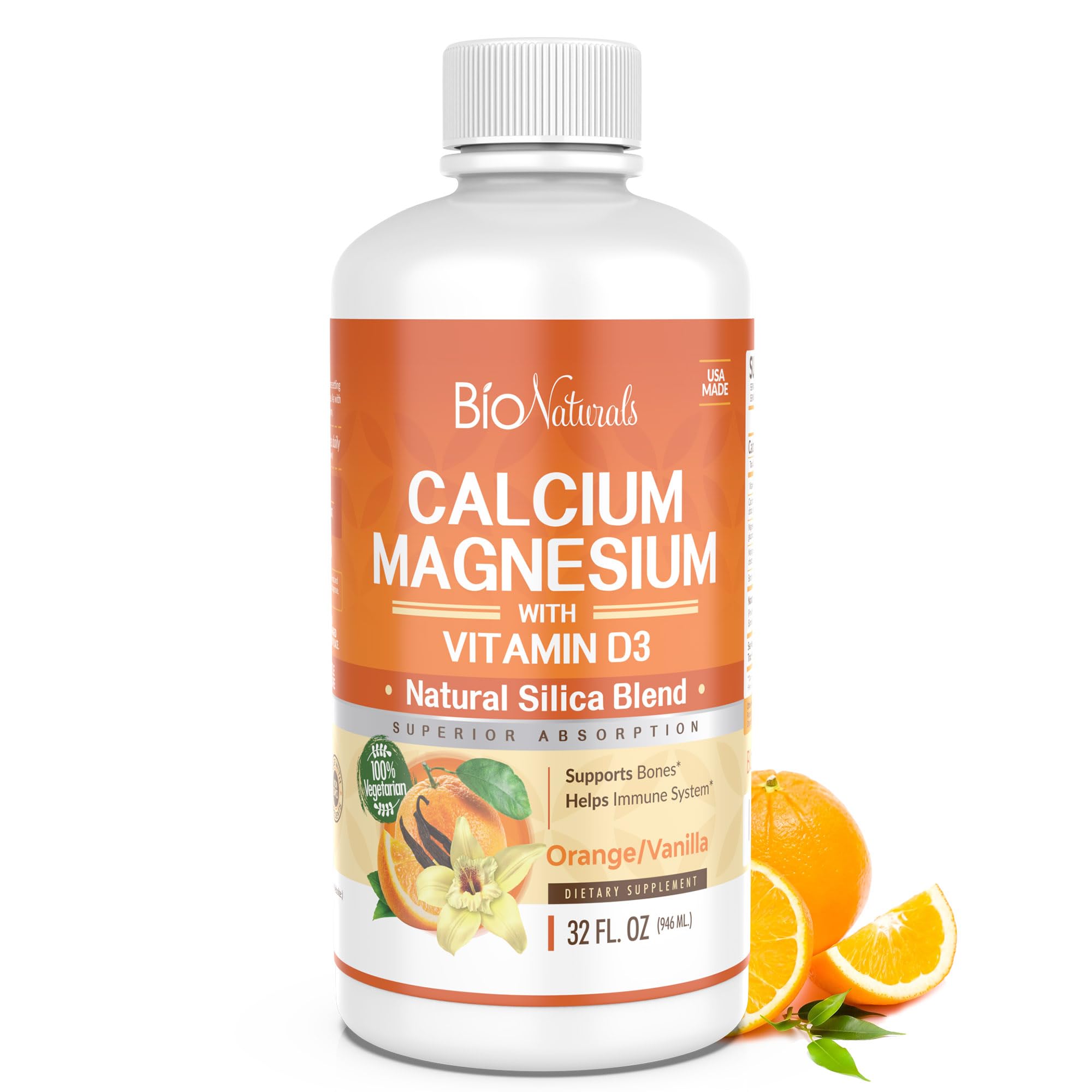 Foto 2 pulgar | Suplemento De Calcio Y Magnesio De Bio Naturals Con Vitamina D3 960 Ml - Venta Internacional.
