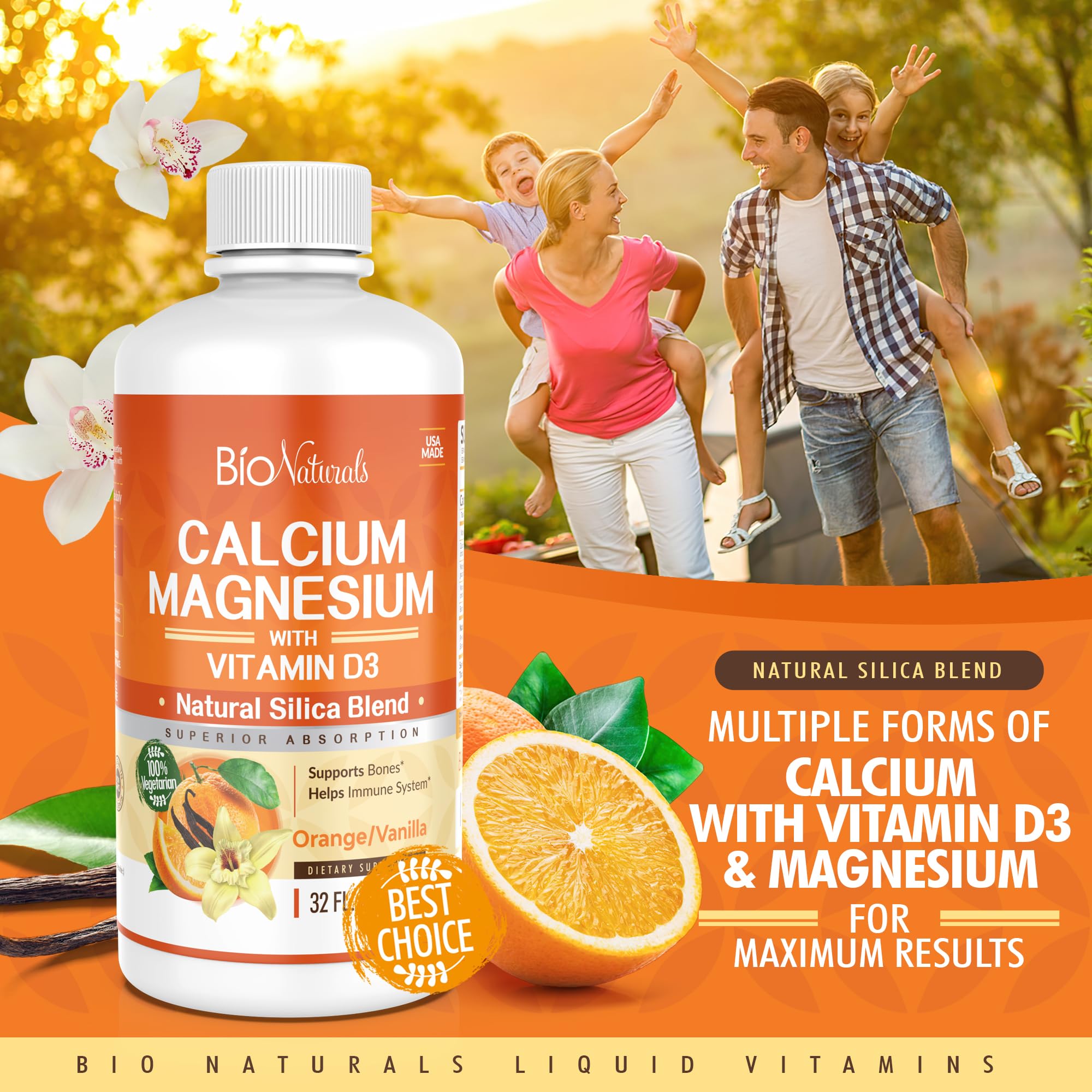 Foto 5 | Suplemento De Calcio Y Magnesio De Bio Naturals Con Vitamina D3 960 Ml - Venta Internacional.