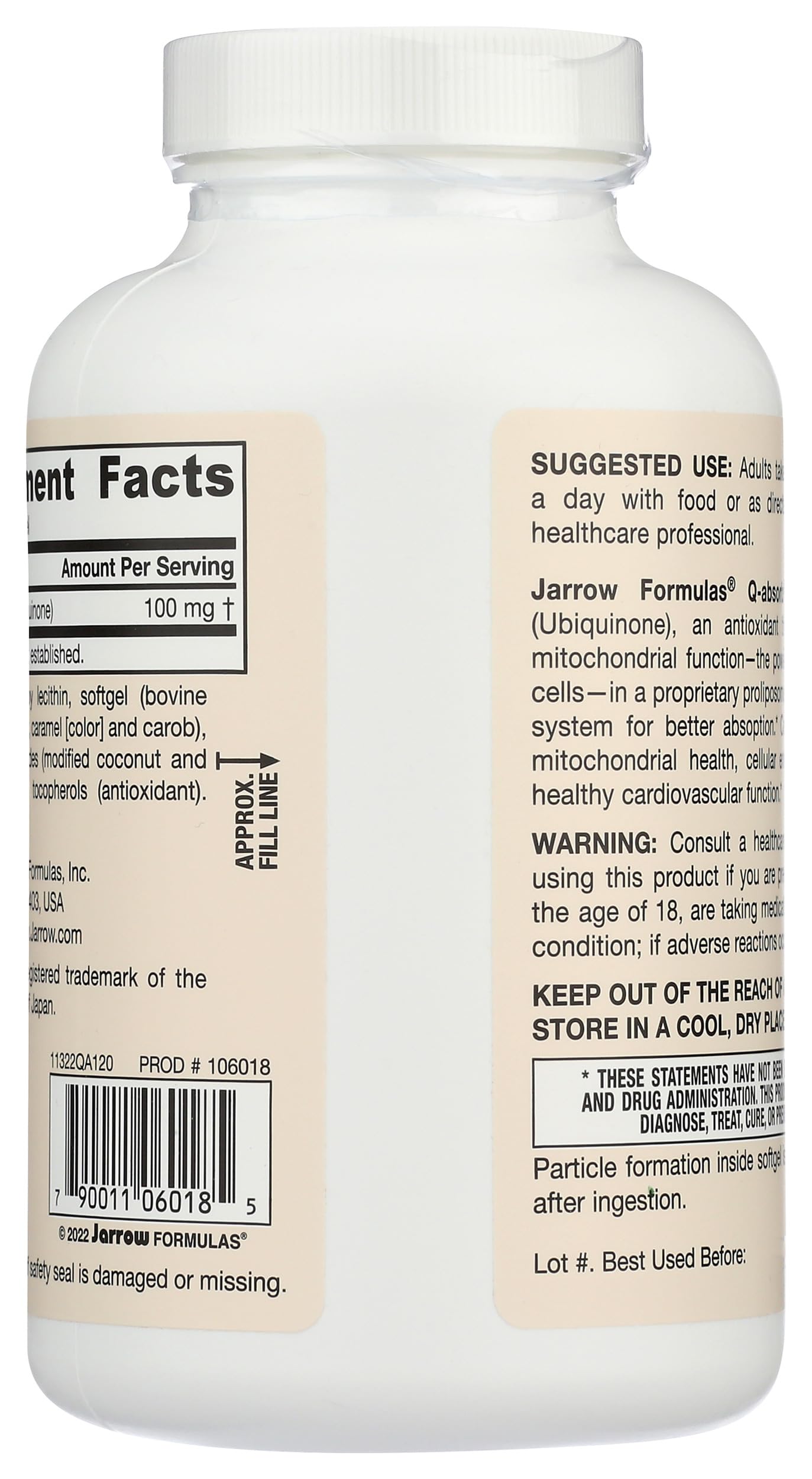 Foto 3 pulgar | Suplemento Jarrow Formulas Q-absorb Coq10 100 Mg 120 Comprimidos - Venta Internacional.
