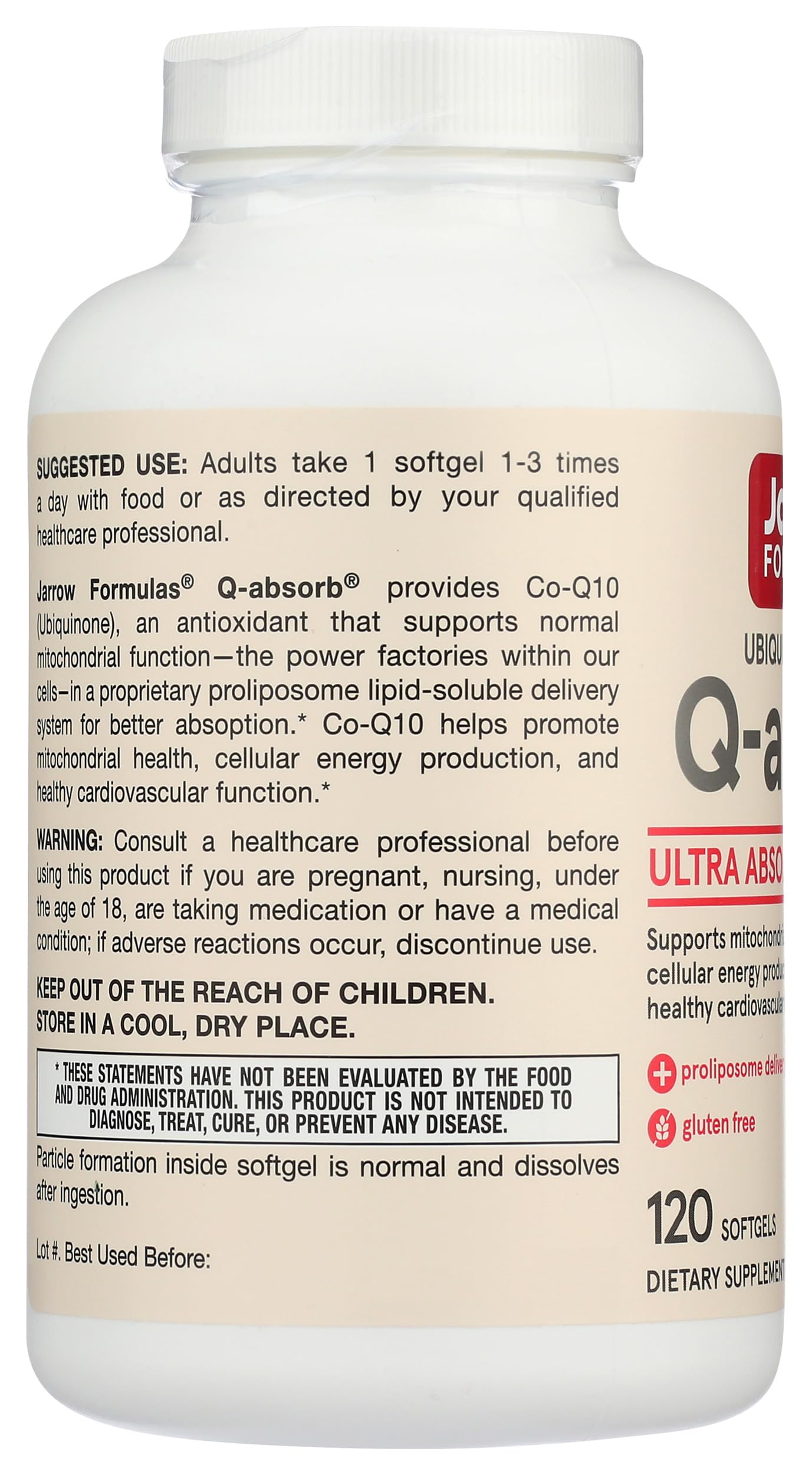 Foto 5 pulgar | Suplemento Jarrow Formulas Q-absorb Coq10 100 Mg 120 Comprimidos - Venta Internacional.
