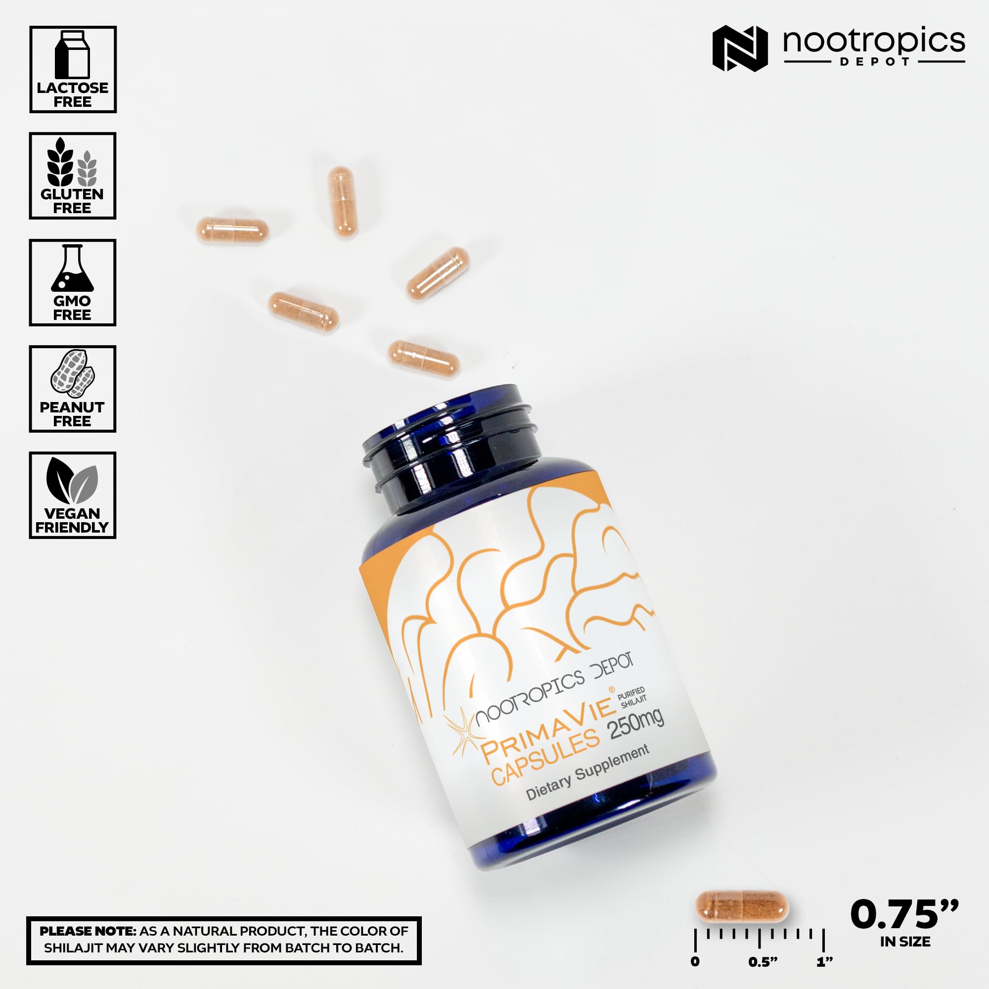Foto 3 | Suplemento Nootropics Depot Primavie Shilajit En Cápsulas De 250 Mg - Venta Internacional.