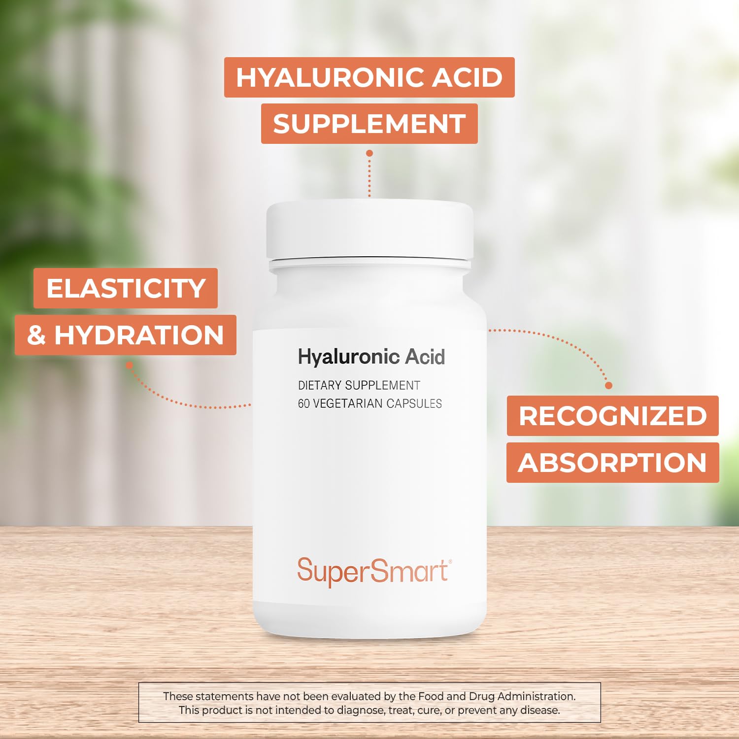 Foto 2 | Suplemento De Ácido Hialurónico Supersmart 300 Mg/día 60 Cápsulas - Venta Internacional.