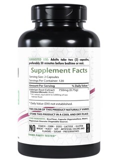 Foto 2 | Extracto De Raíz De Valeriana Supplement Healthfare 3000 Mg 240 Cápsulas - Venta Internacional.