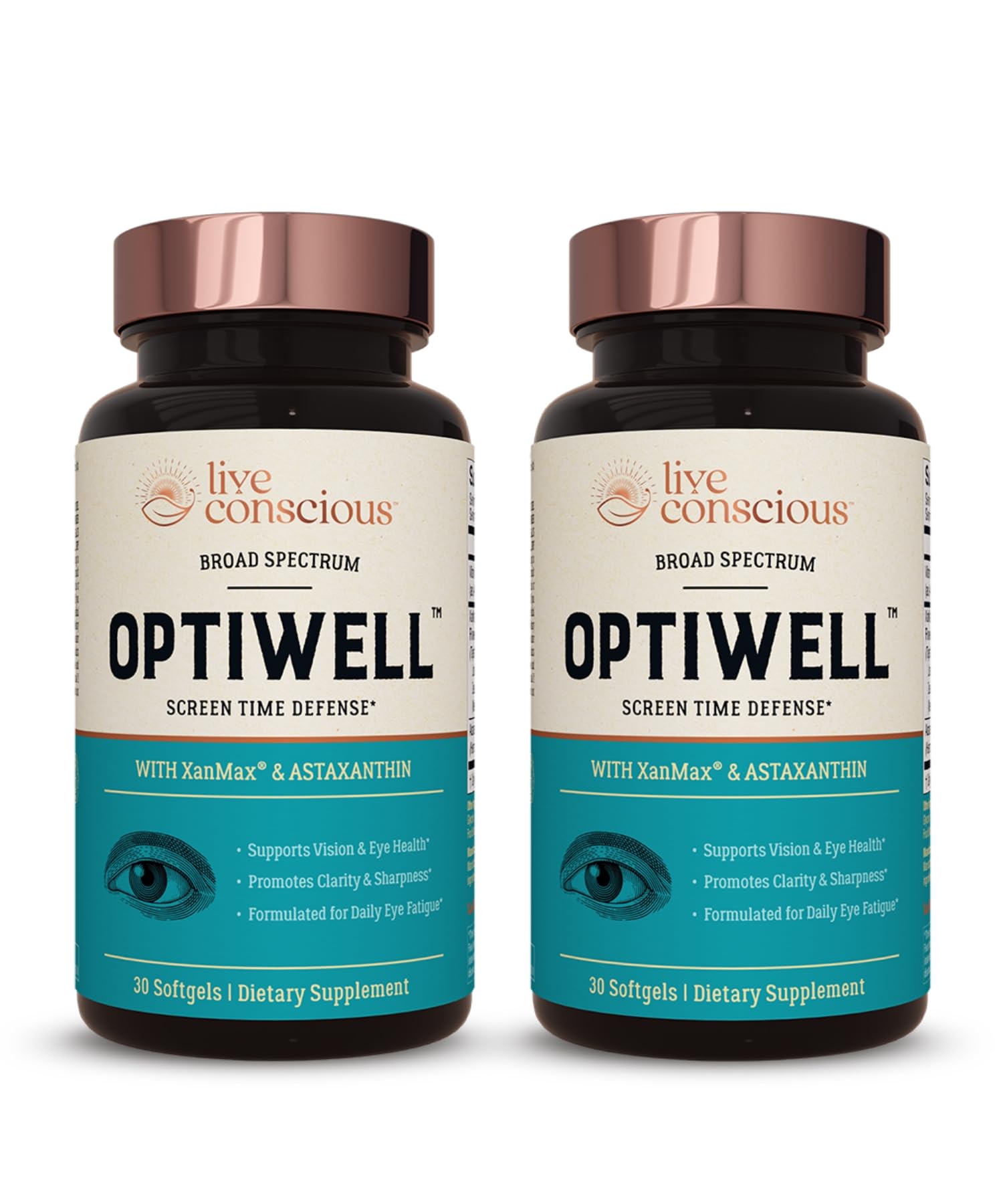 Foto 2 pulgar | Eye Vitamins Live Conscious Optiwell Con Vitamina E Y Luteína 2 Veces - Venta Internacional.