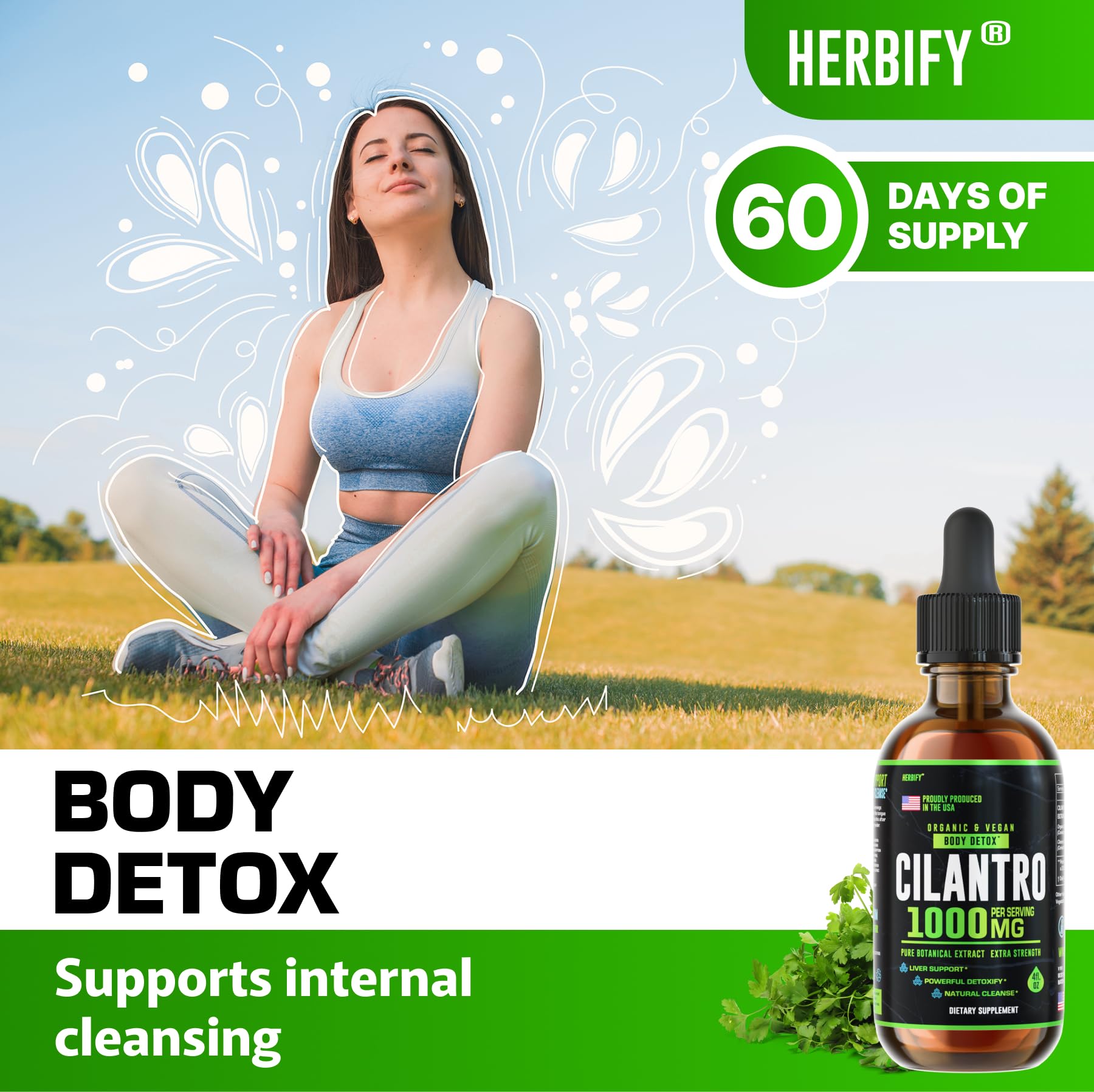 Foto 2 | Suplemento Herbify  Tintura De Cilantro  120 Ml  Antioxidantes Desintoxicantes - Venta Internacional.