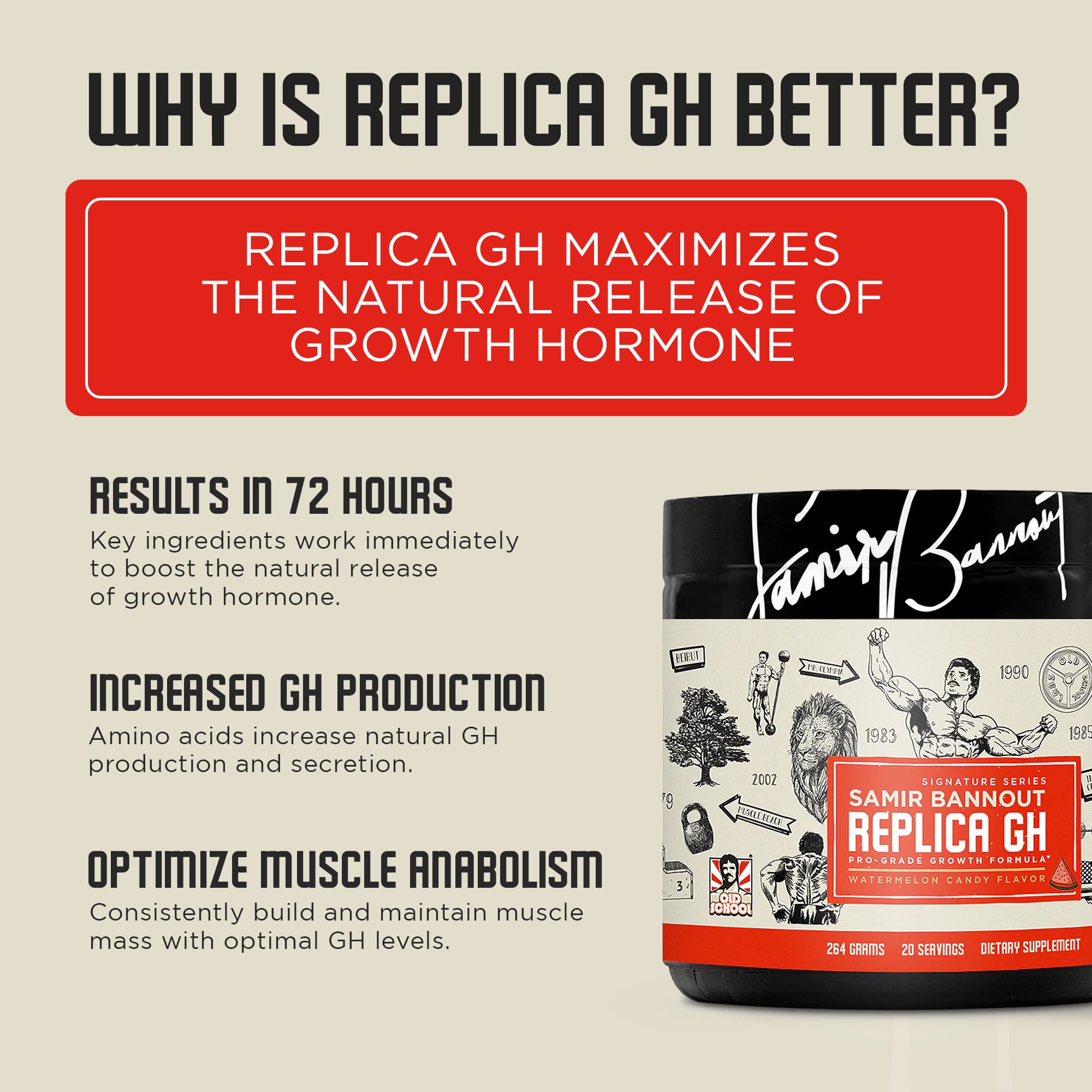 Foto 3 pulgar | Suplemento Old School Labs Replica Gh Muscle Building  Sabor A Sandía Y Caramelo - Venta Internacional.