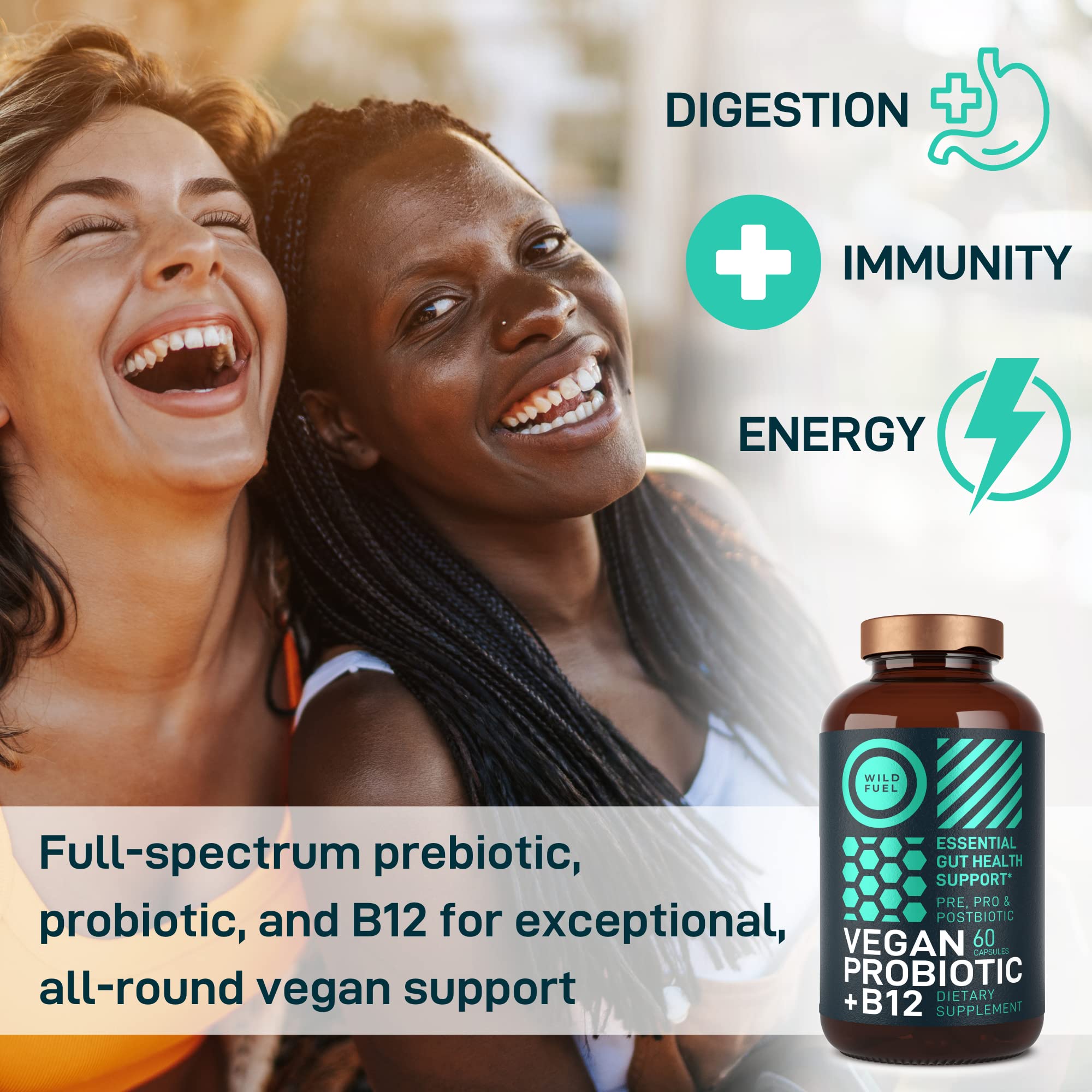 Foto 7 pulgar | Suplemento Wild Fuel Vegan Probiotic + B12 60 Cápsulas - Venta Internacional.