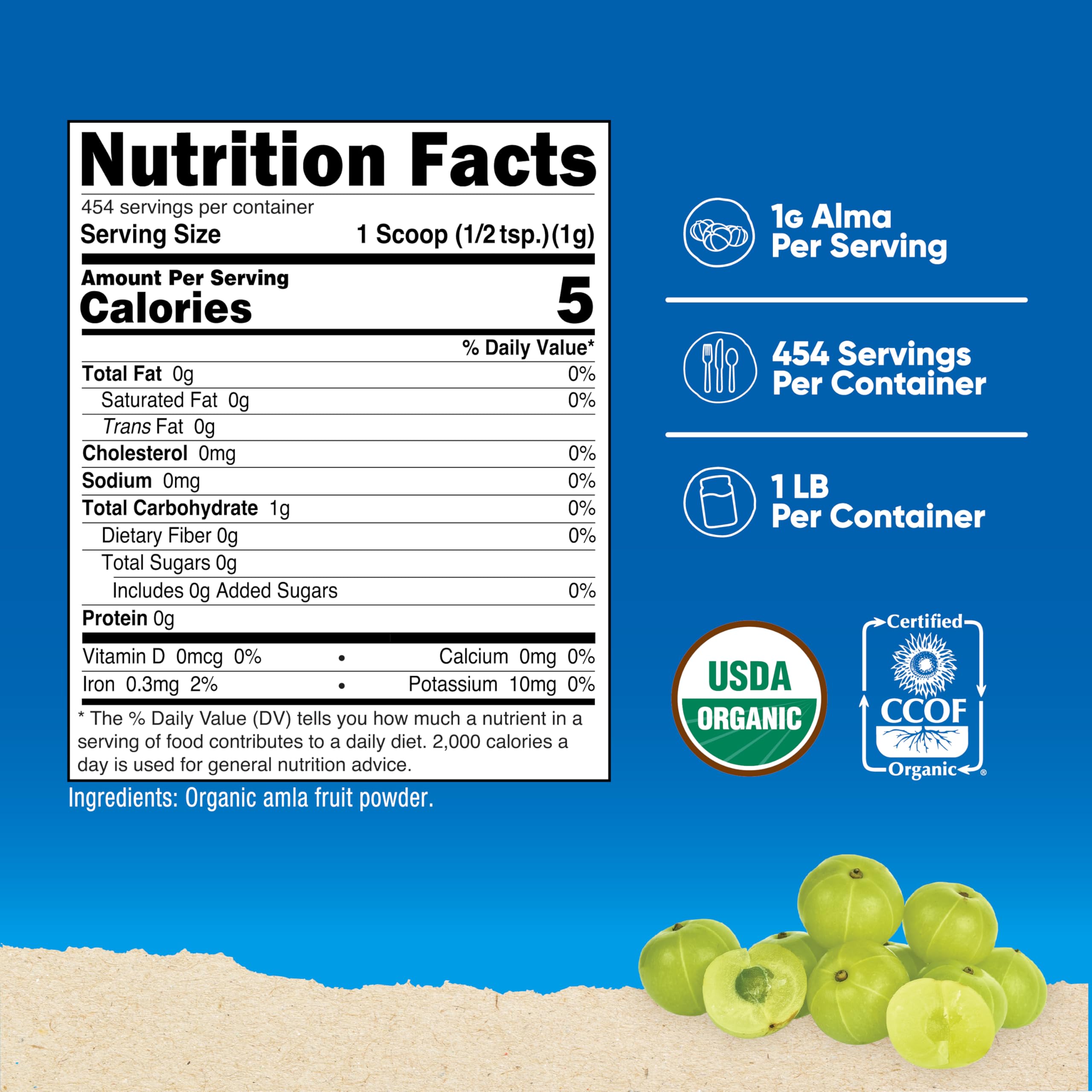 Foto 3 pulgar | Suplemento Nutricost Organic Amla En Polvo 454 G (sin Sabor) - Venta Internacional.